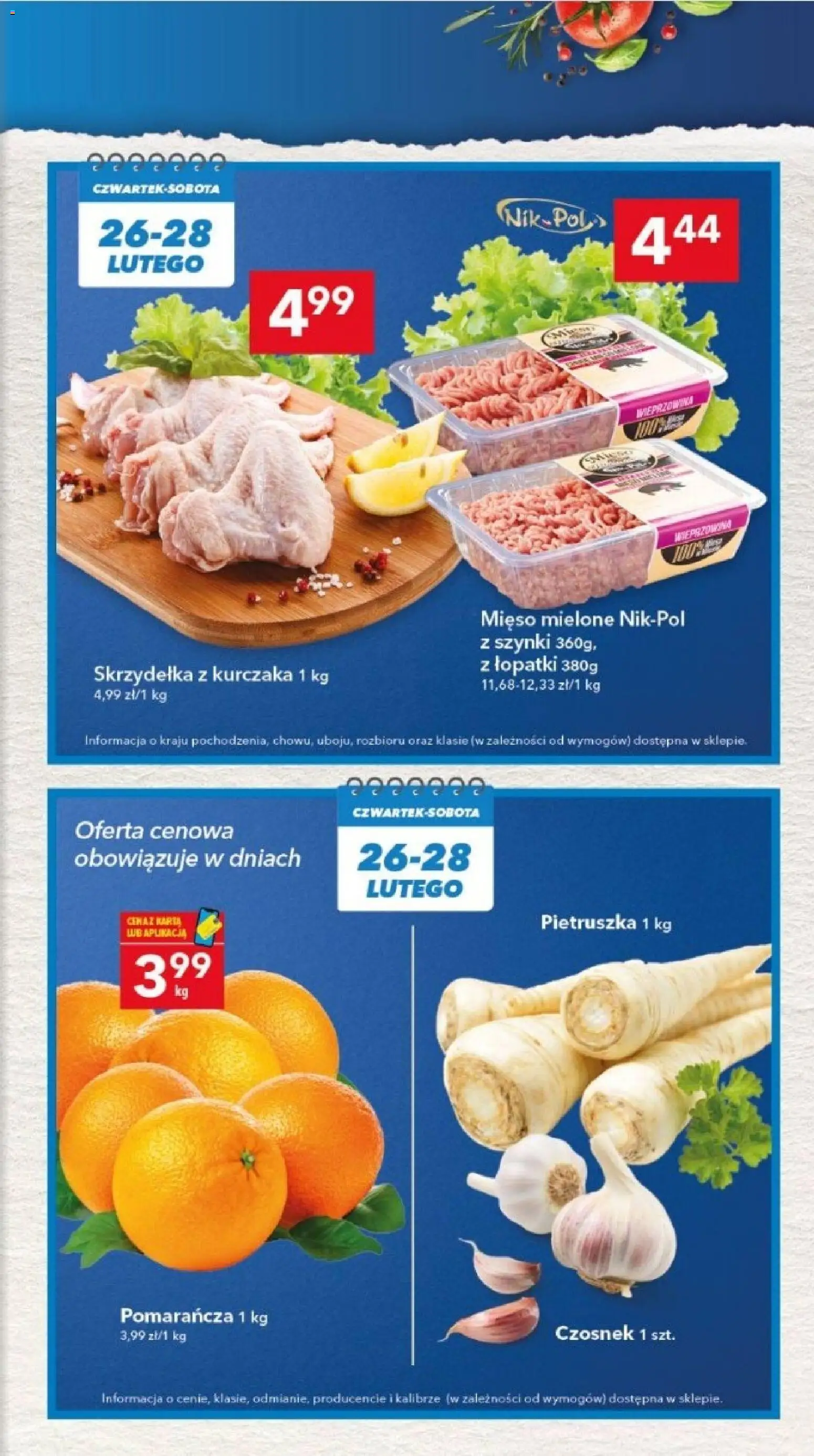 Lewiatan gazetka - Lublin od 26.02.2026 | Strona: 3 | Produkty: Czosnek, Karta, Skrzydełka z kurczaka, Mięso