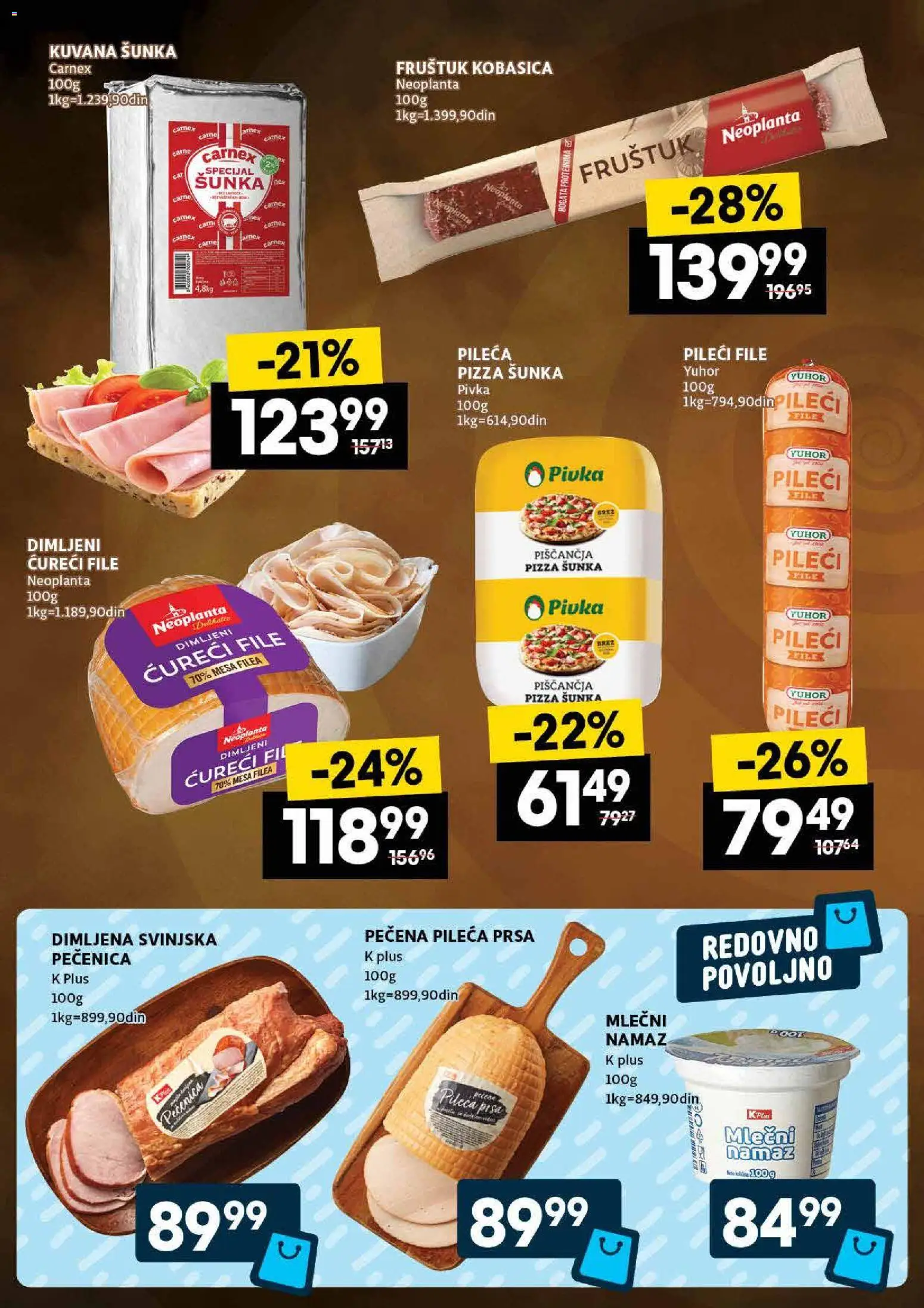 Roda katalog - važi od 27.11.2025 | Strana: 8 | Proizvode: Pileća prsa, Ćureći file, Pizza šunka, Pečenica