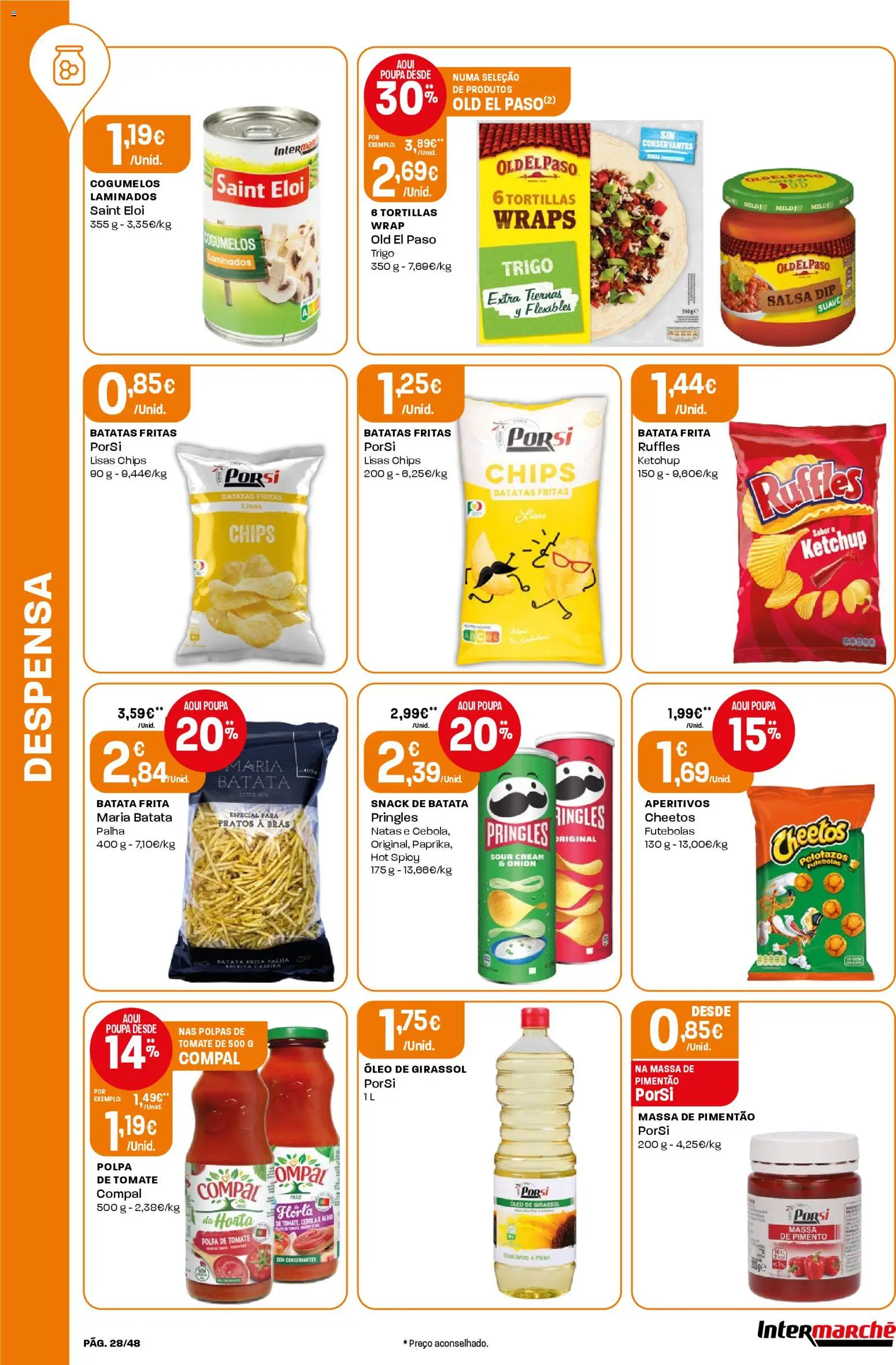 Intermarché folheto │ válido de 29.01.2026 | Página: 28 | Produtos: Pratos, Massa, Ketchup, Natas