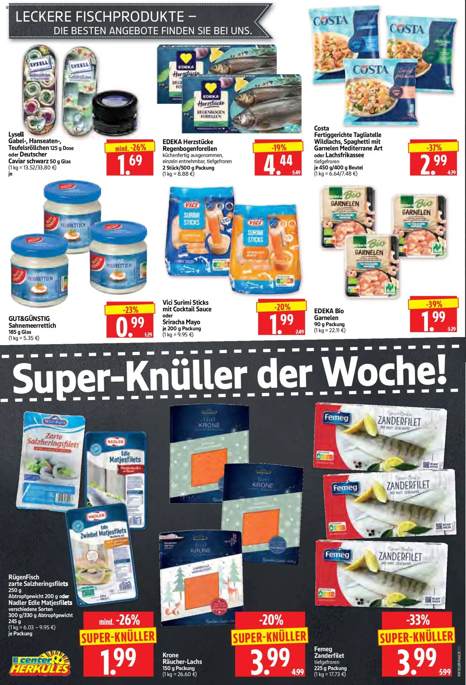 HERKULES Prospekt 	 – gültig ab 22.12.2025 | Seite: 12 | Produkte: Garnelen, Räucherlachs, Fertiggerichte