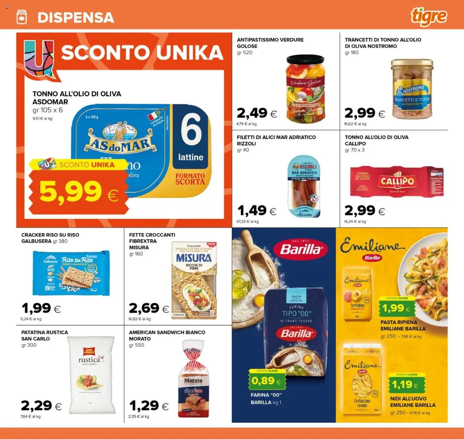 Volantino Tigre del 26.03.2026 | Pagina: 23 | Prodotti: Riso, Olio, Farina, Alici
