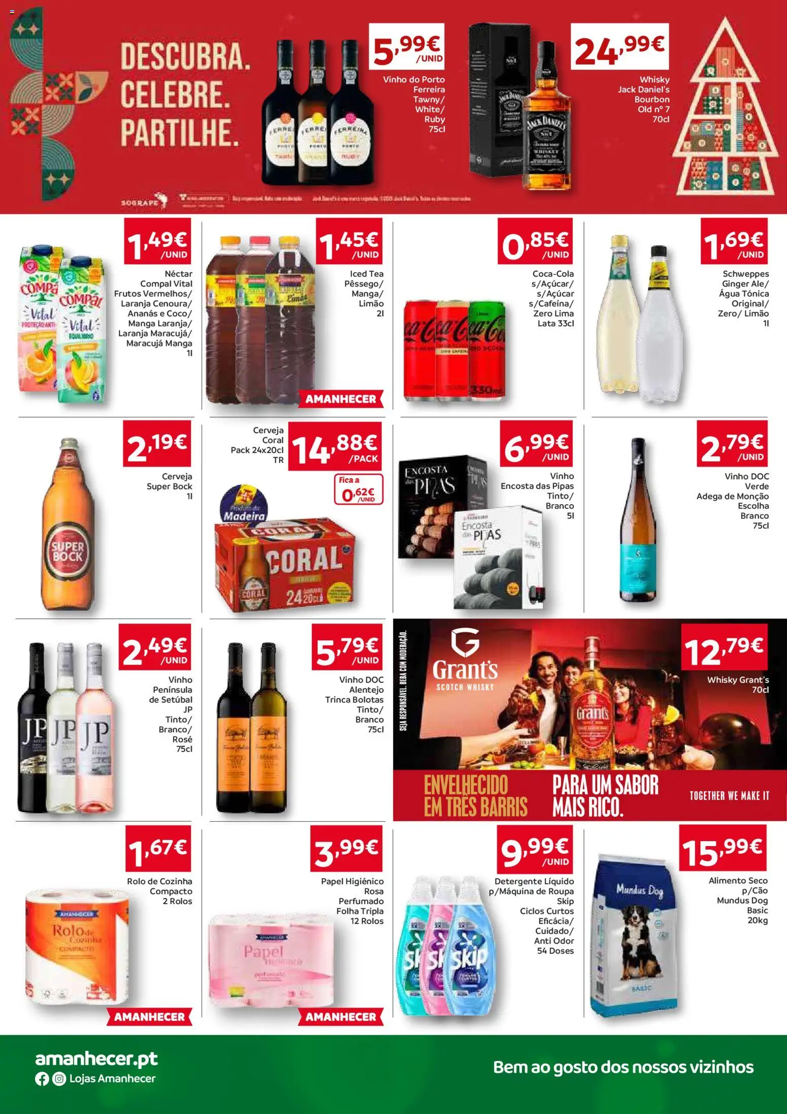 Amanhecer Folheto Madeira │ válido de 18.12.2025 | Página: 4 | Produtos: Whisky, Super bock, Detergente, Vinho