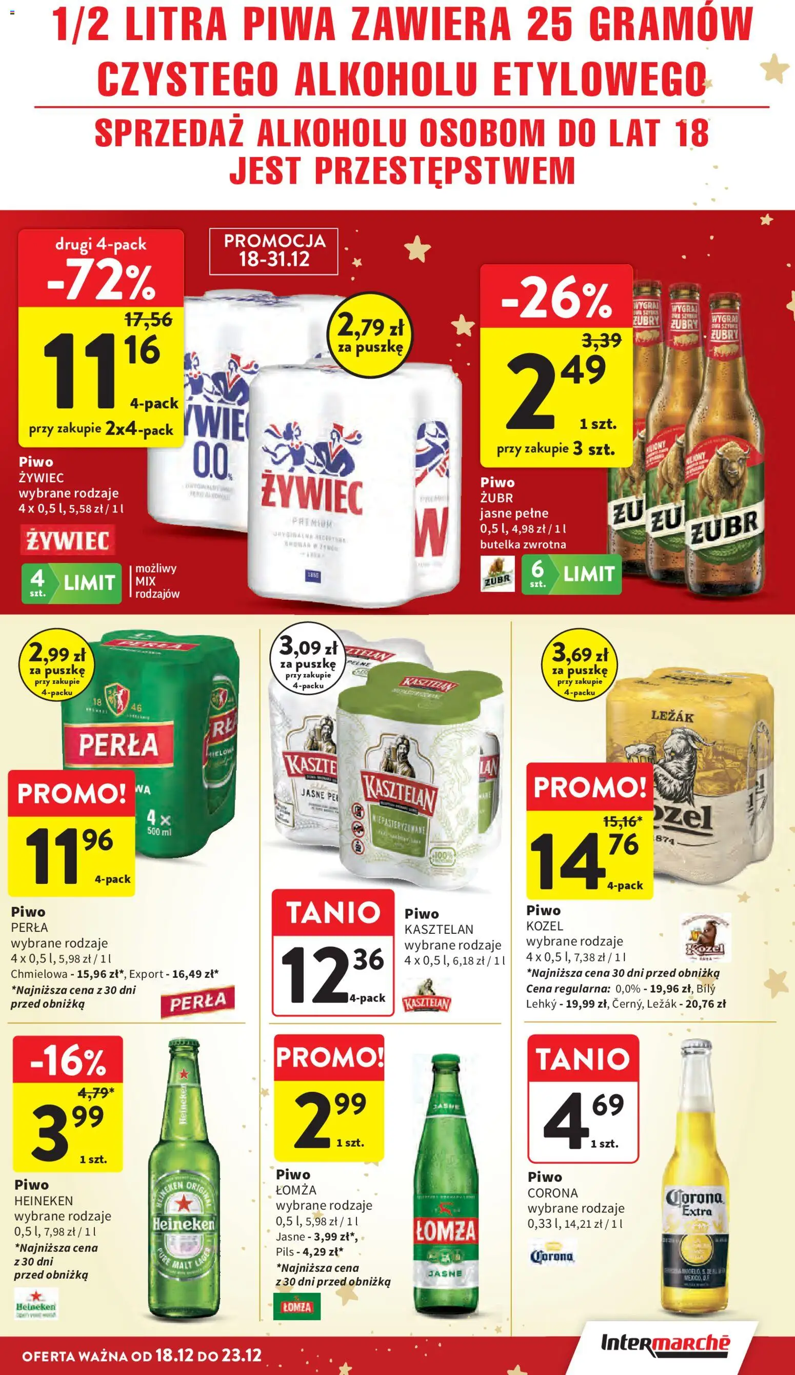 Intermarche Gazetka od 18.12.2025 | Strona: 51 | Produkty: Leżak, Piwo perła, Piwo, Heineken