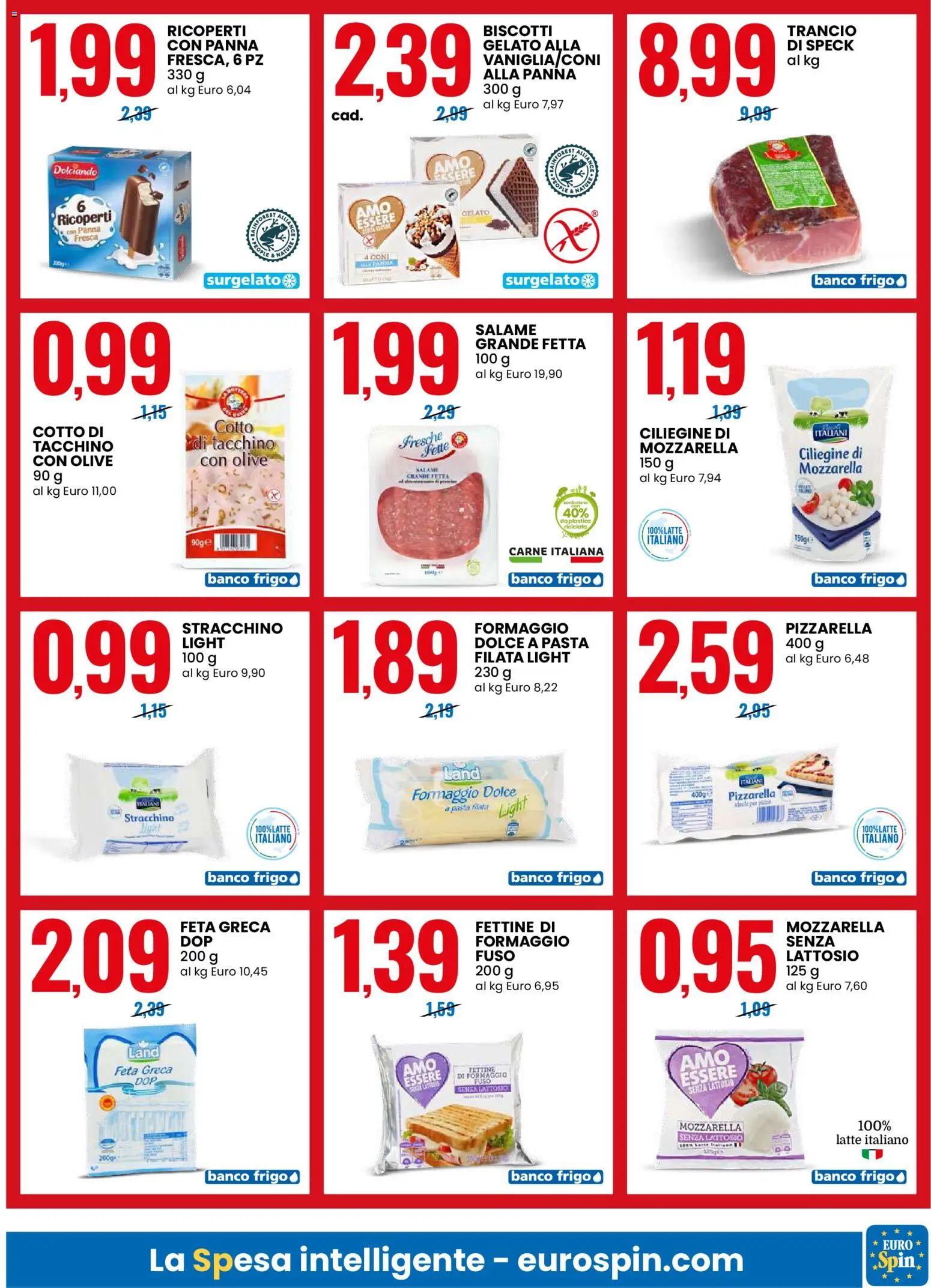 Volantino Eurospin del 01.03.2026 | Pagina: 3 | Prodotti: Speck, Biscotti, Tacchino, Latte