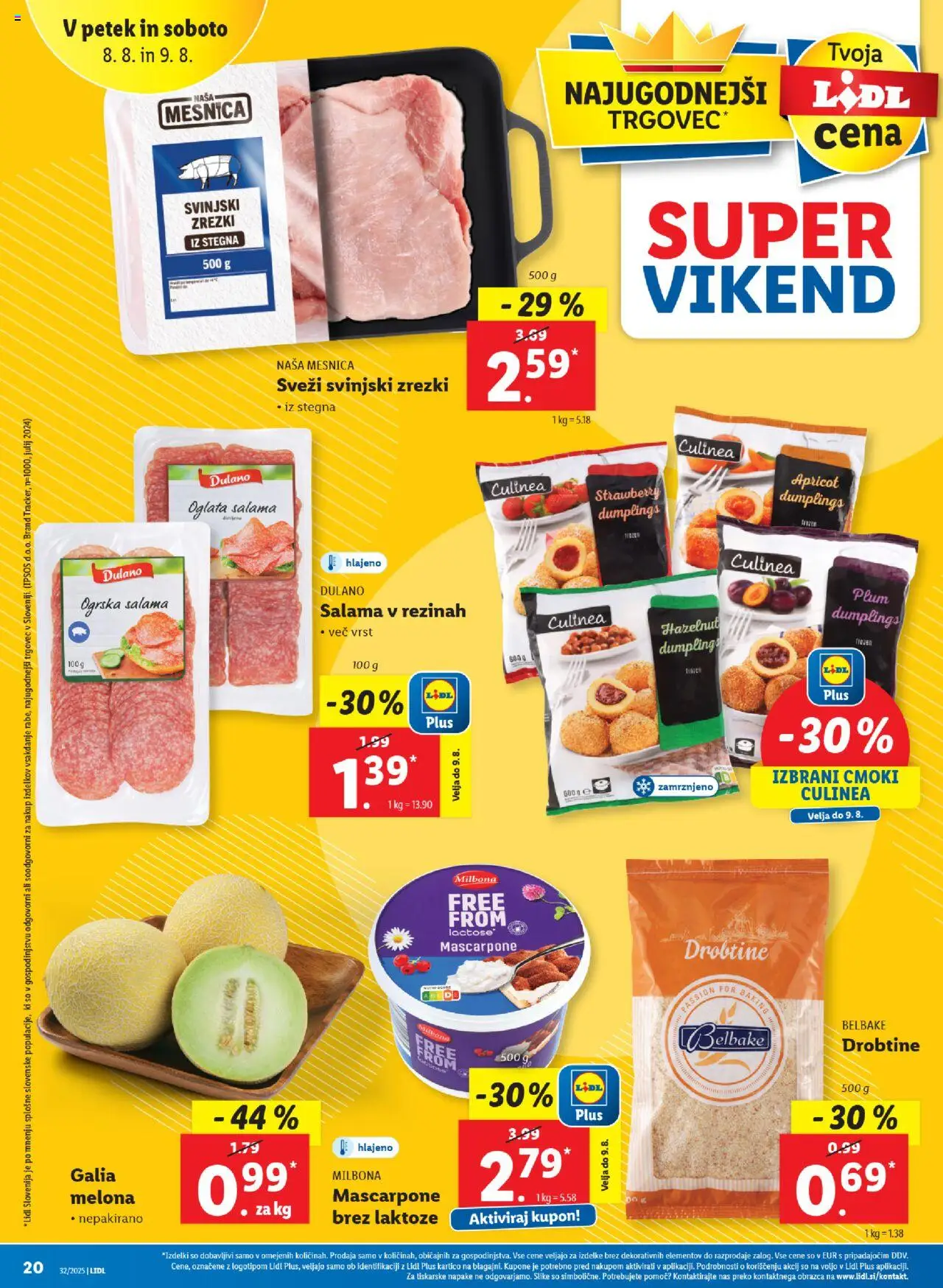 Lidl katalog │ velja od 07.08.2025 | Stran: 40 | Izdelki: Melona, Zrezki, Salama