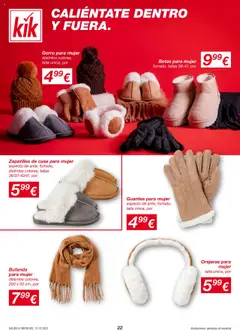 Vista previa KIK folleto válido desde el 20.10.2025 | Página: 22 | Productos: Botas, Zapatillas, Bufanda, Guantes