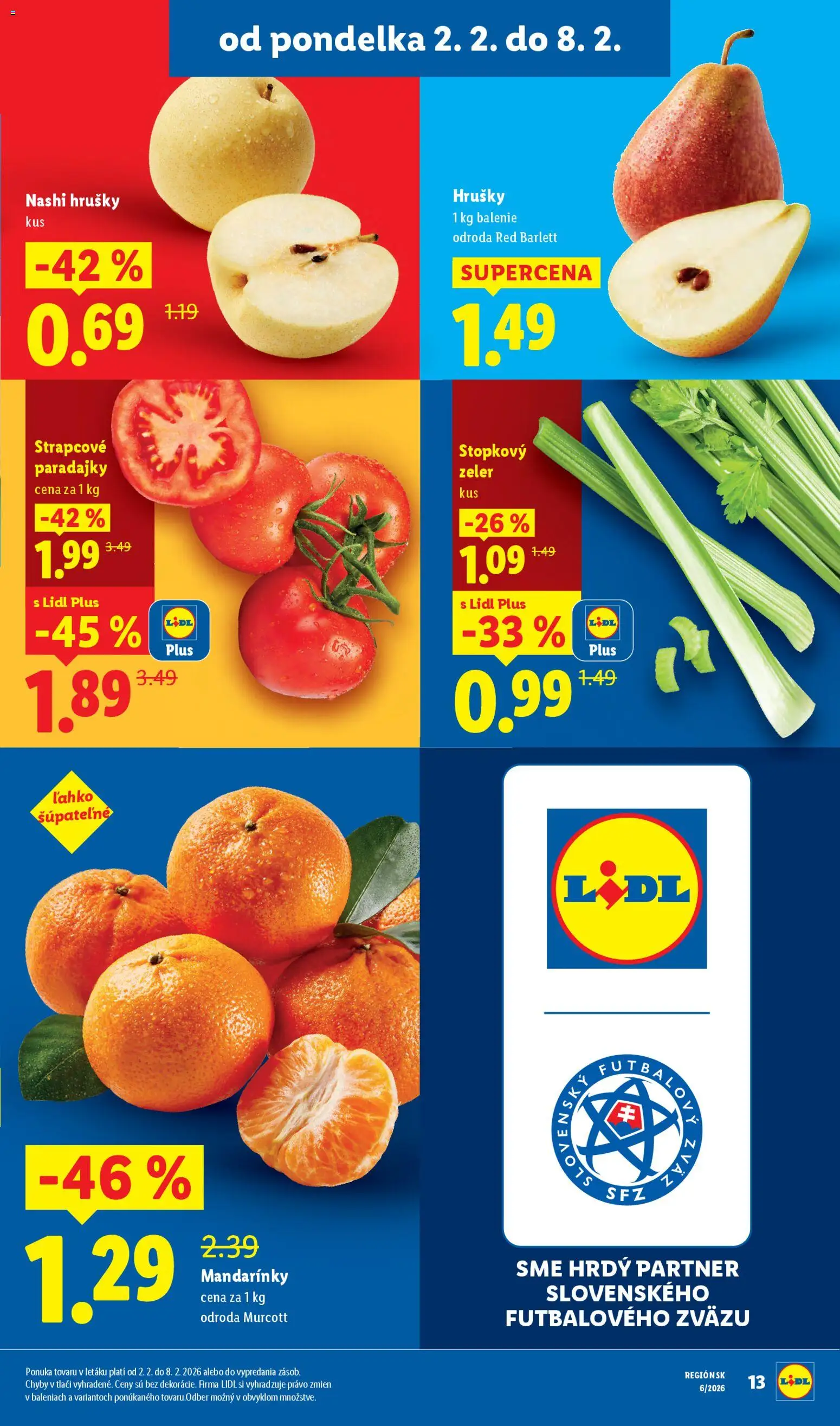 Nové Lidl akcie – leták je platný od 02.02.2026 | Strana: 17 | Produkty: Paradajky, Mandarinky, Hrušky, Zeler
