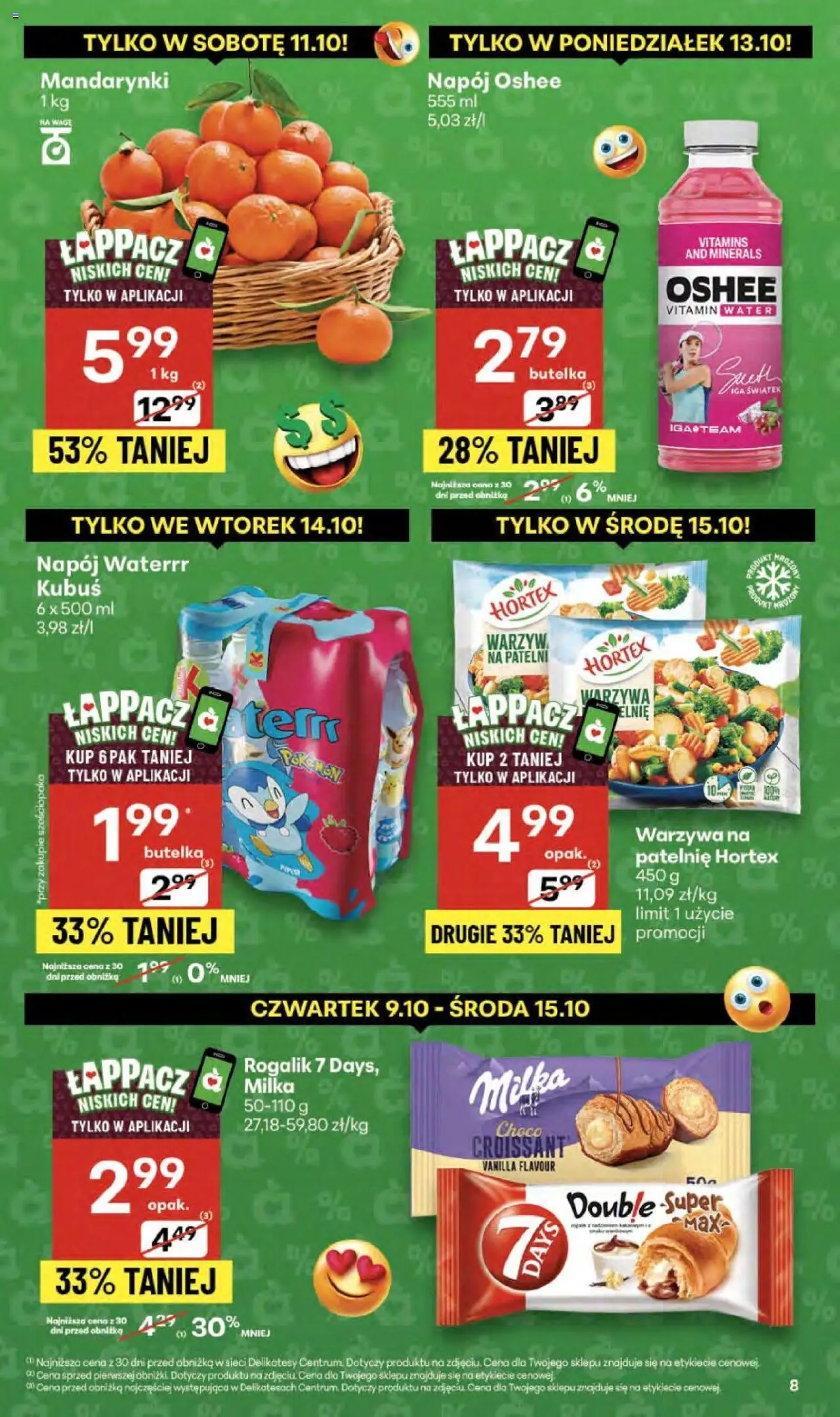 Delikatesy Centrum Gazetka - Sklepy Własne od 09.10.2025 | Strona: 8 | Produkty: Milka, Delikatesy, Patelnie, Mandarynki