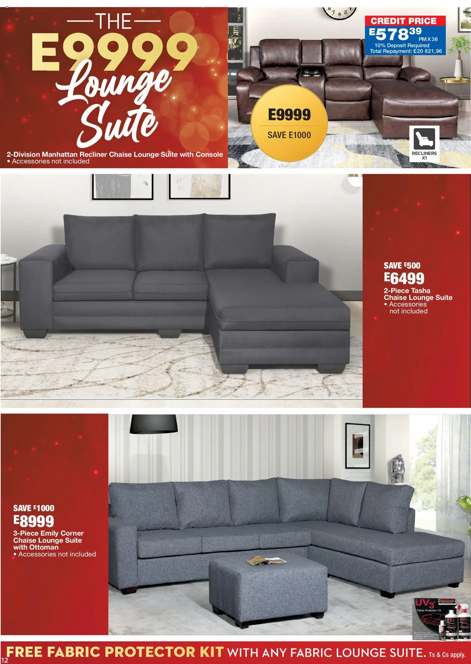 New OK Furniture catalogue – valid from 08.12.2025 | Page: 12 | Products: Lounge suite, Ottoman, Chaise