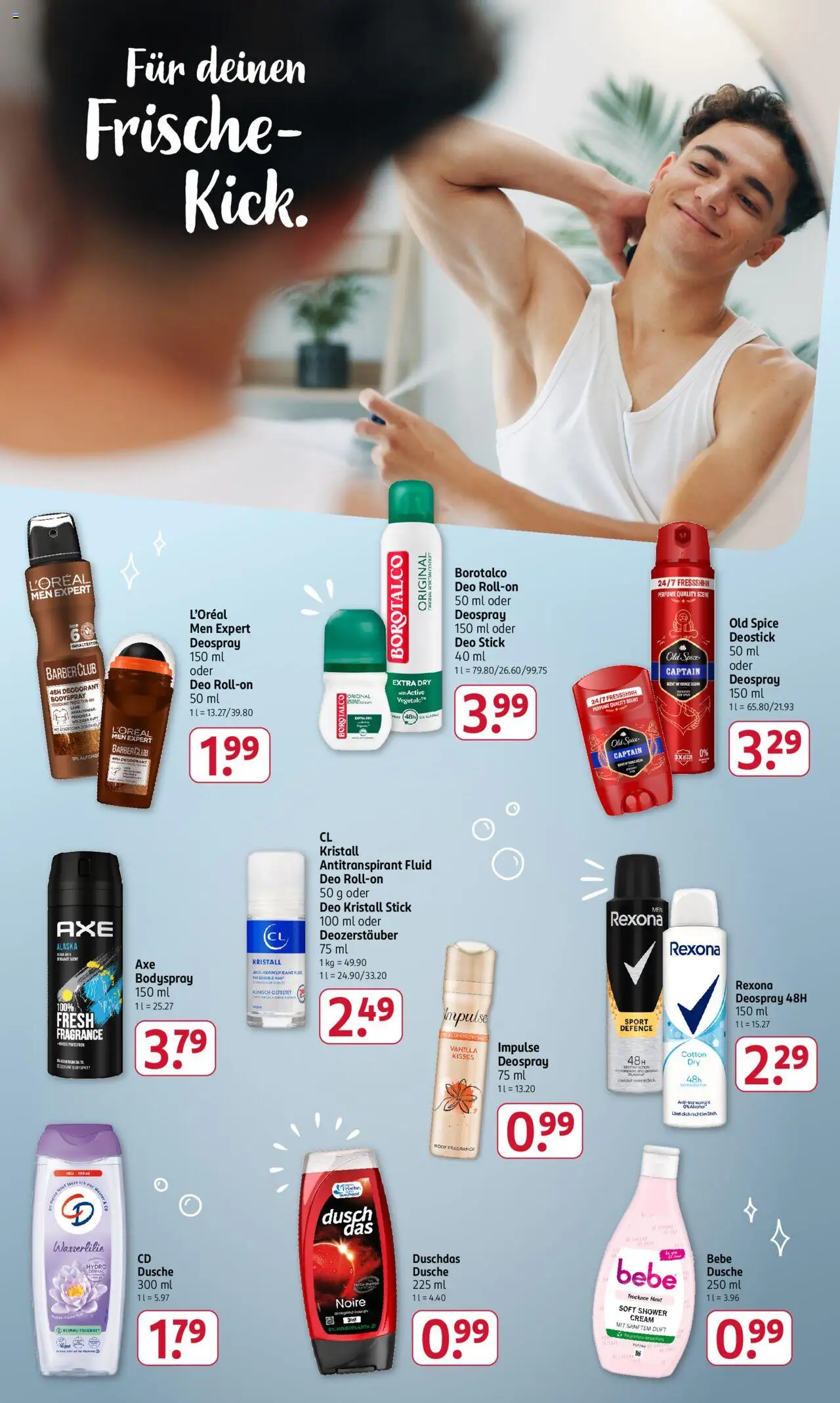Rossmann Prospekt 	 - gültig ab dem 04.08.2025 | Seite: 22 | Produkte: Dusche, Duschdas, Axe, Deospray