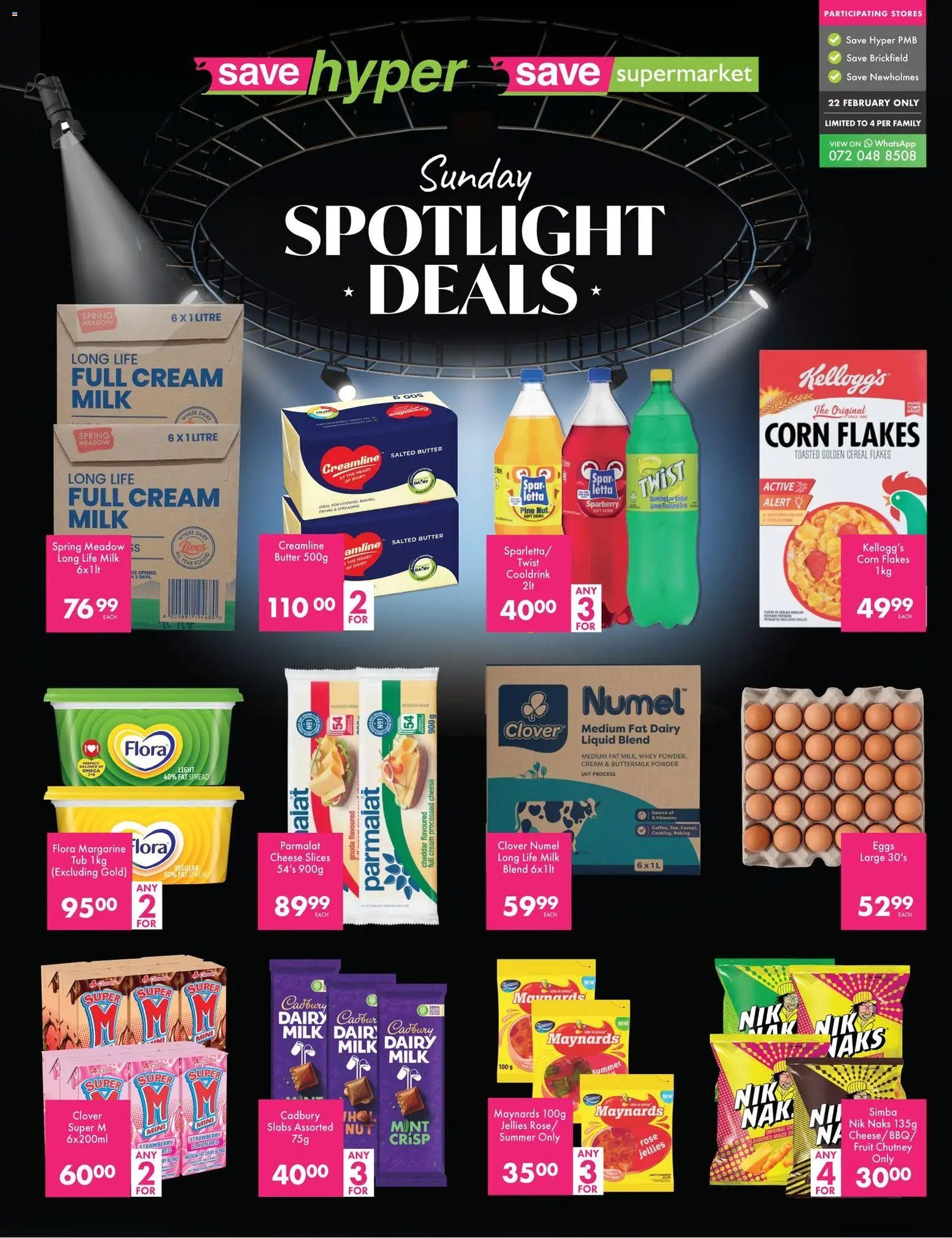 New Save catalogue – valid from 22.02.2026 | Page: 1 | Products: Corn, Light, Flakes, Fat spread
