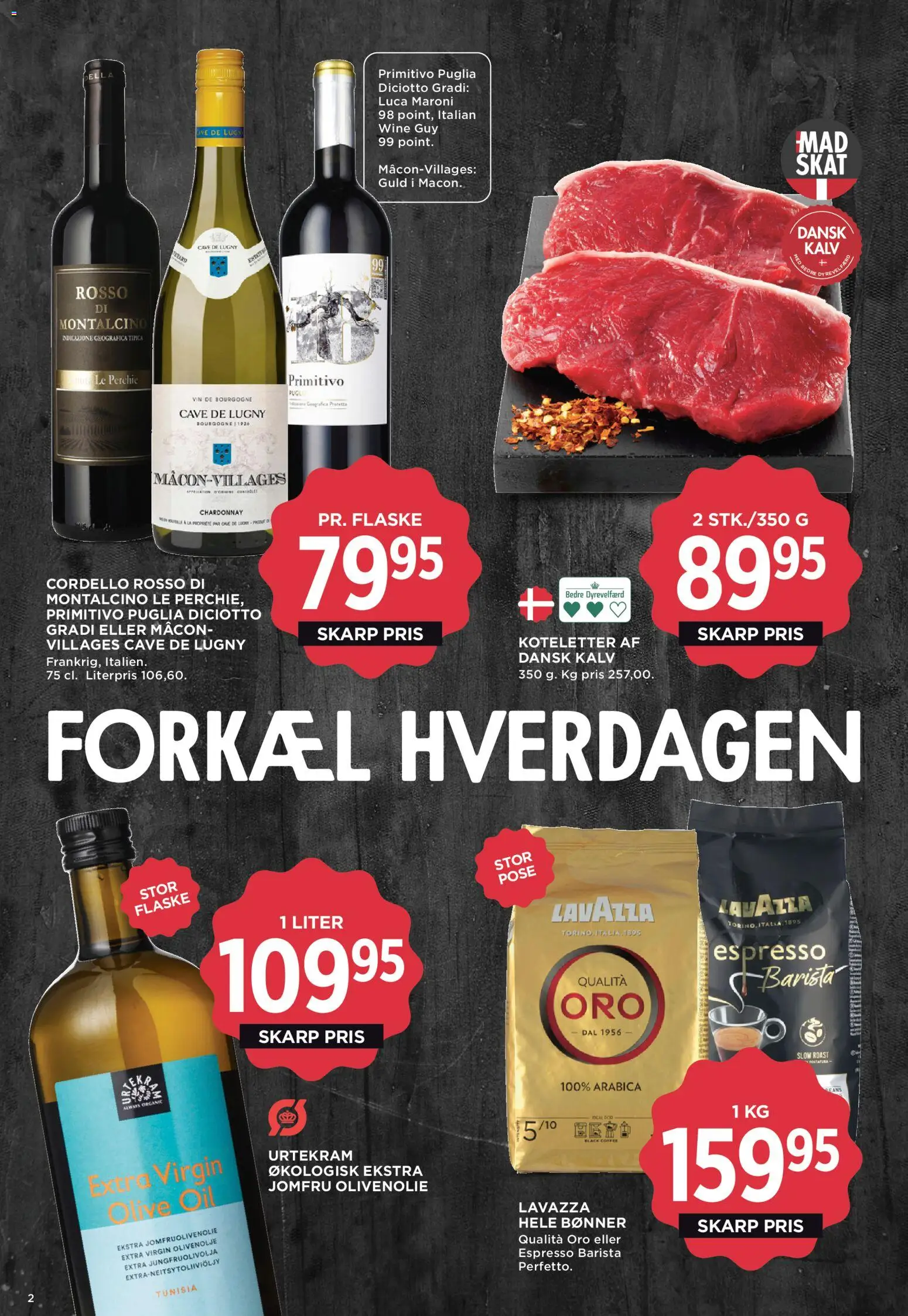 Meny tilbudsavis – gyldig fra 02.01.2026 | Side: 2 | Produkter: Vin, Koteletter, Bønner, Olivenolie