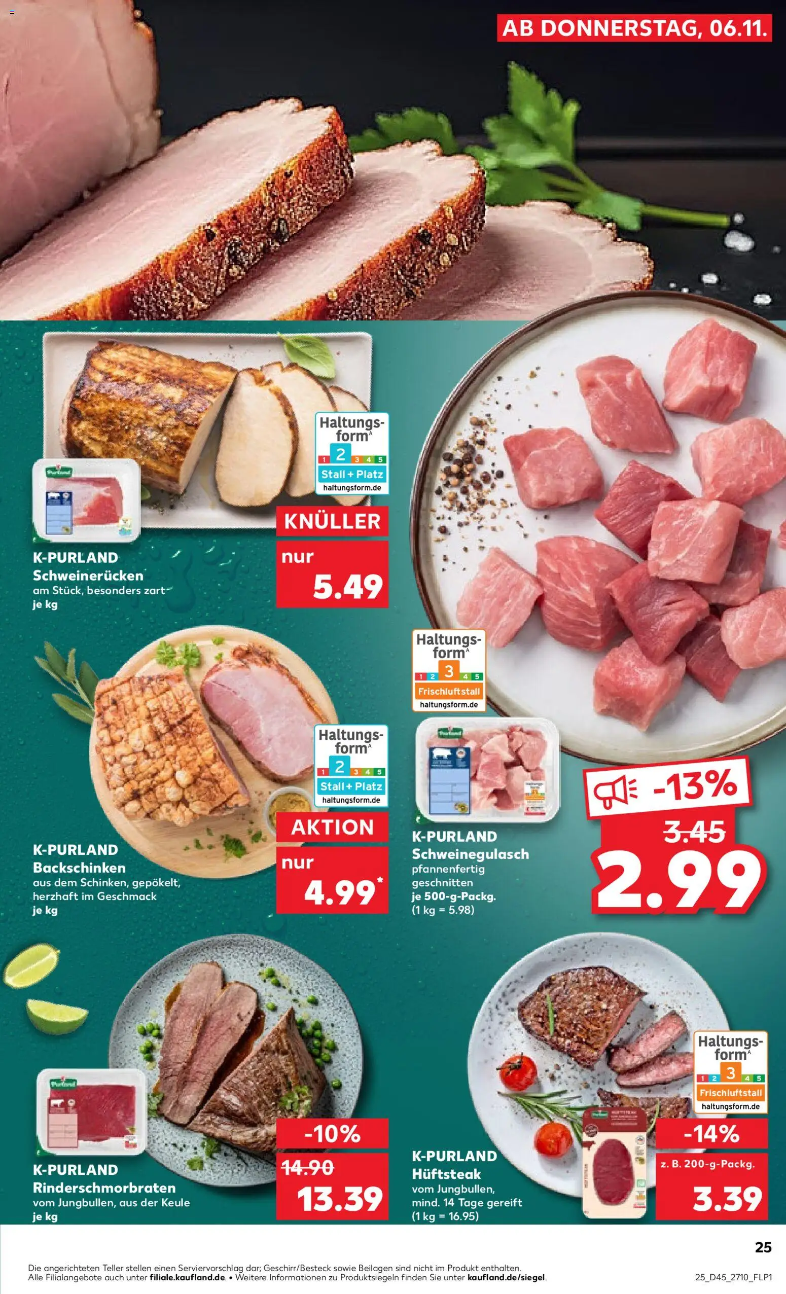 Kaufland prospekt Zeitz	 – gültig ab 06.11.2025 | Seite: 25 | Produkte: Schweinegulasch, Schweinerucken