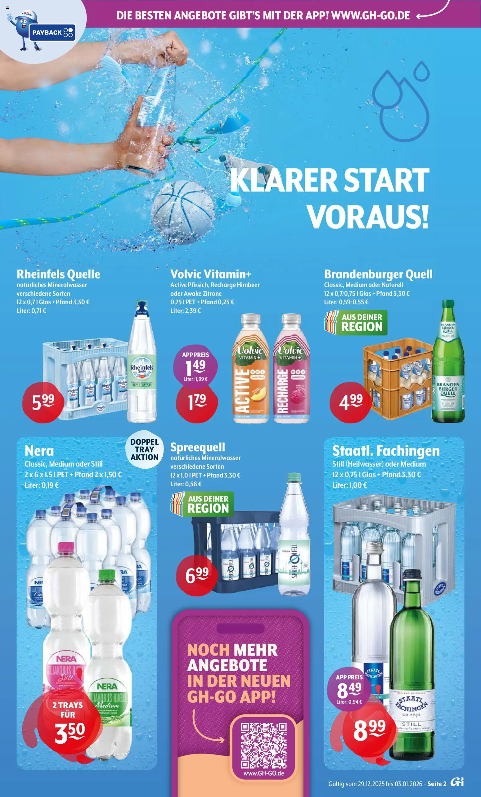 Trink und Spare Prospekt – gültig ab 29.12.2025 | Seite: 2 | Produkte: Burger, Mineralwasser, Zitrone, Rheinfels quelle