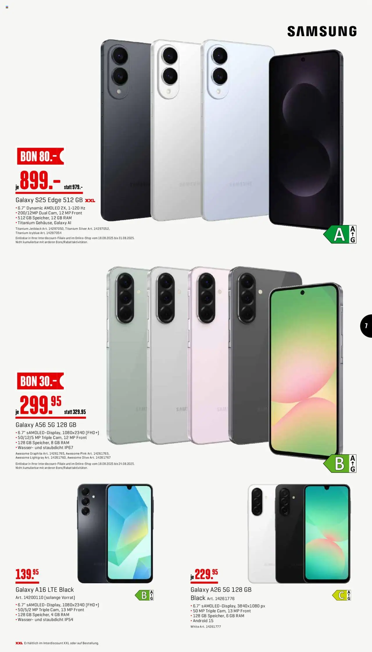 Interdiscount Aktionen ab 18.08.2025 | Seite: 7 | Produkte: Wasser, Samsung