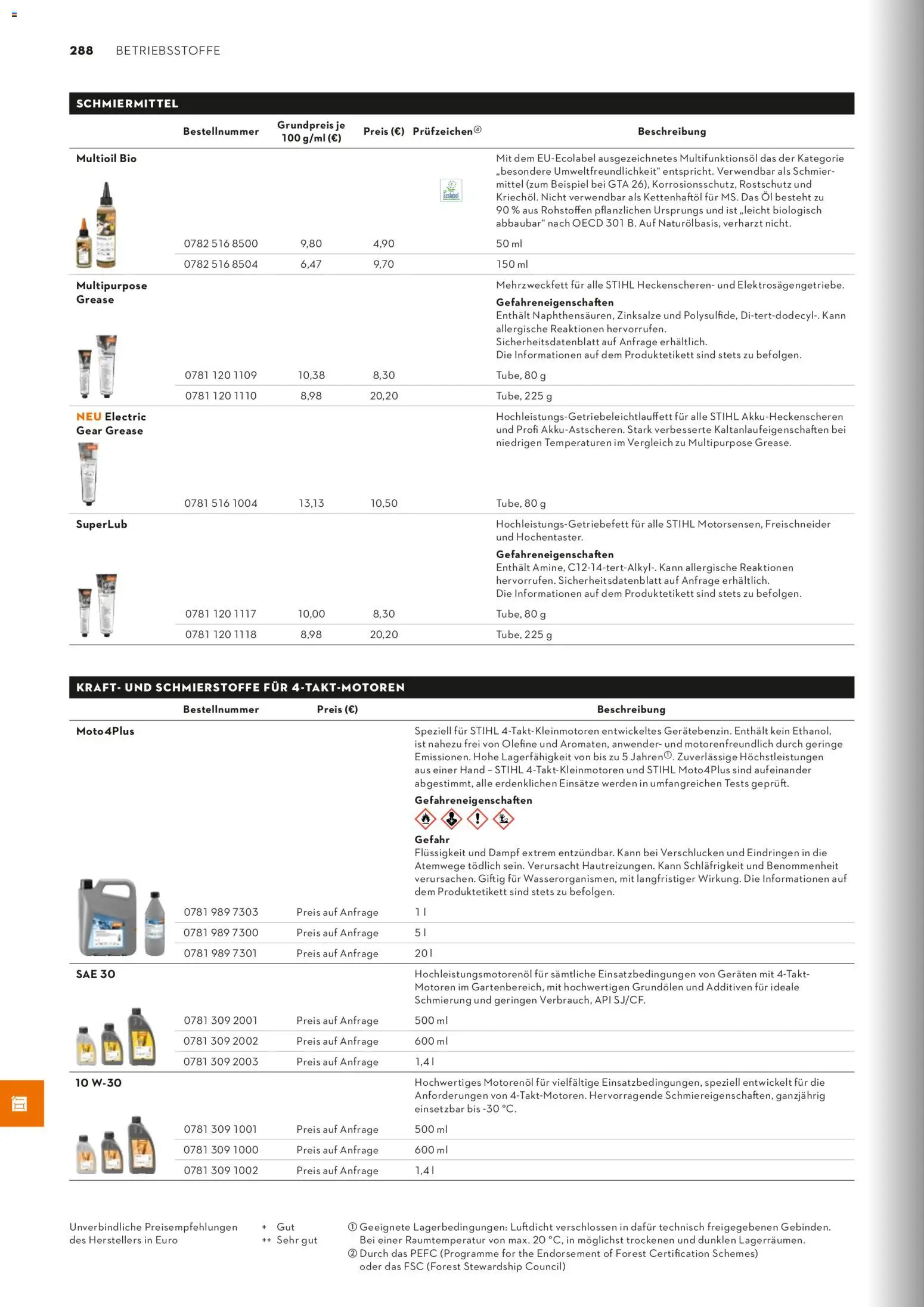 STIHL Katalog – gültig ab 01.01.2026 | Seite: 288 | Produkte: Öl