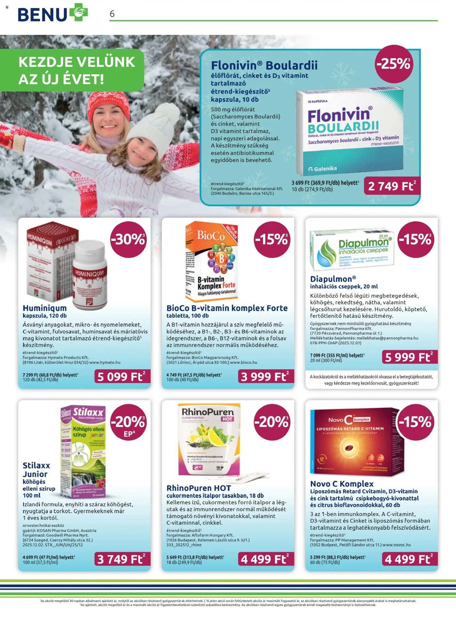BENU Gyógyszertárak akciós ujság - amely érvényes a következő dátumtól: 01.01.2026 | Oldal: 6 | Termékek: Italpor
