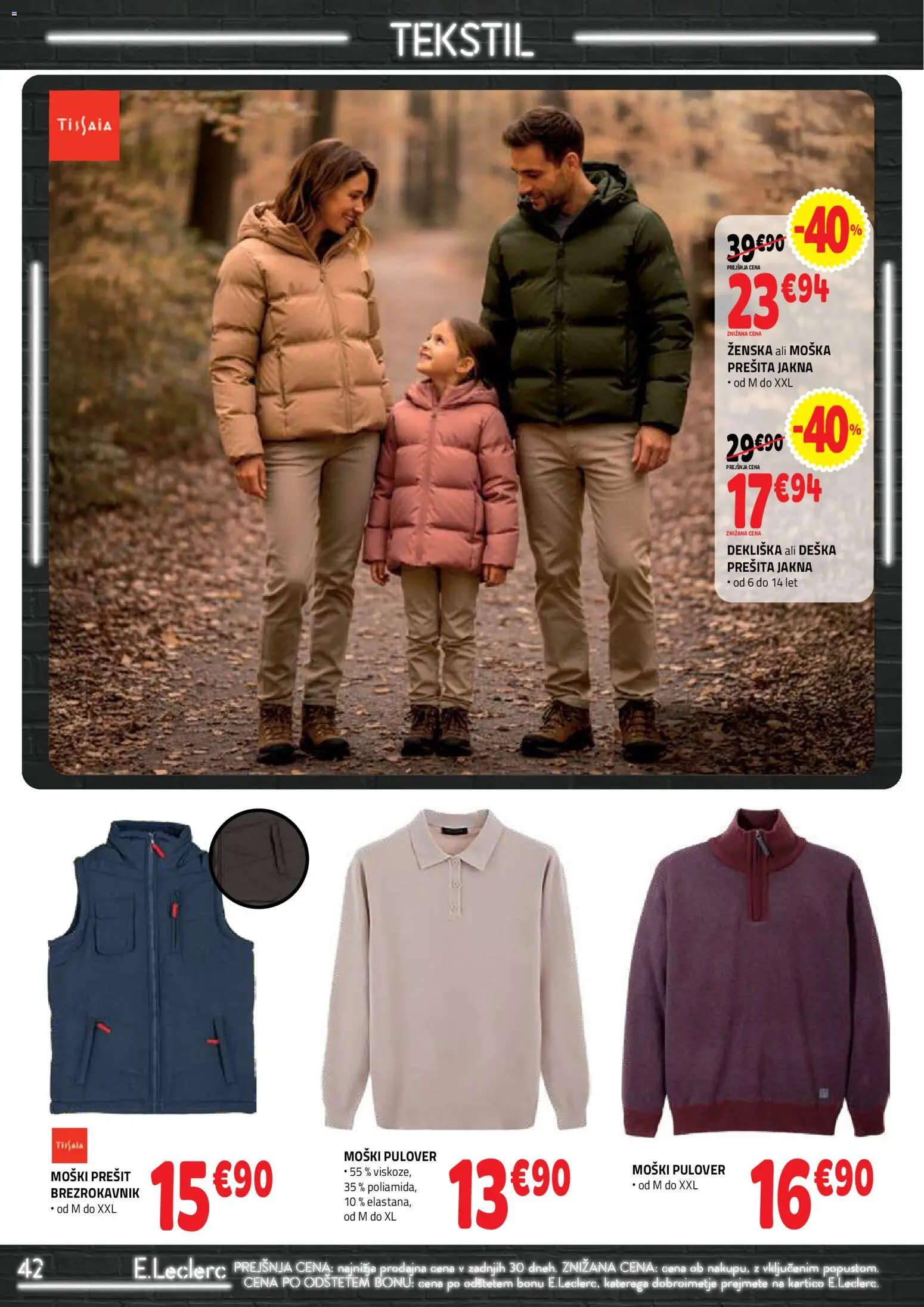 Novi E.leclerc katalog ponudbe – veljaven od 07.01.2026 | Stran: 42 | Izdelki: Pulover, Brezrokavnik, Jakna