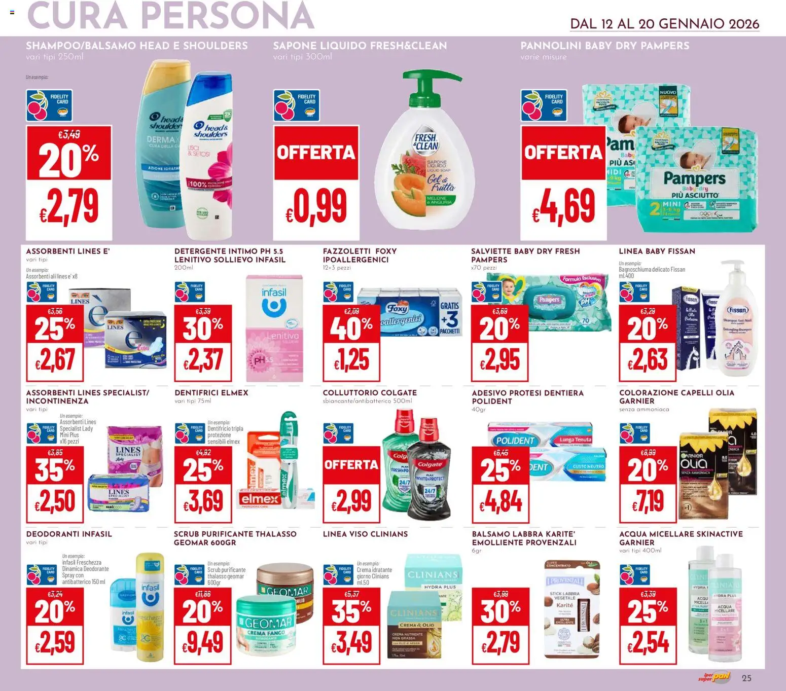 Volantino Pan del 12.01.2026 | Pagina: 25 | Prodotti: Balsamo, Pannolini, Anguria, Pampers