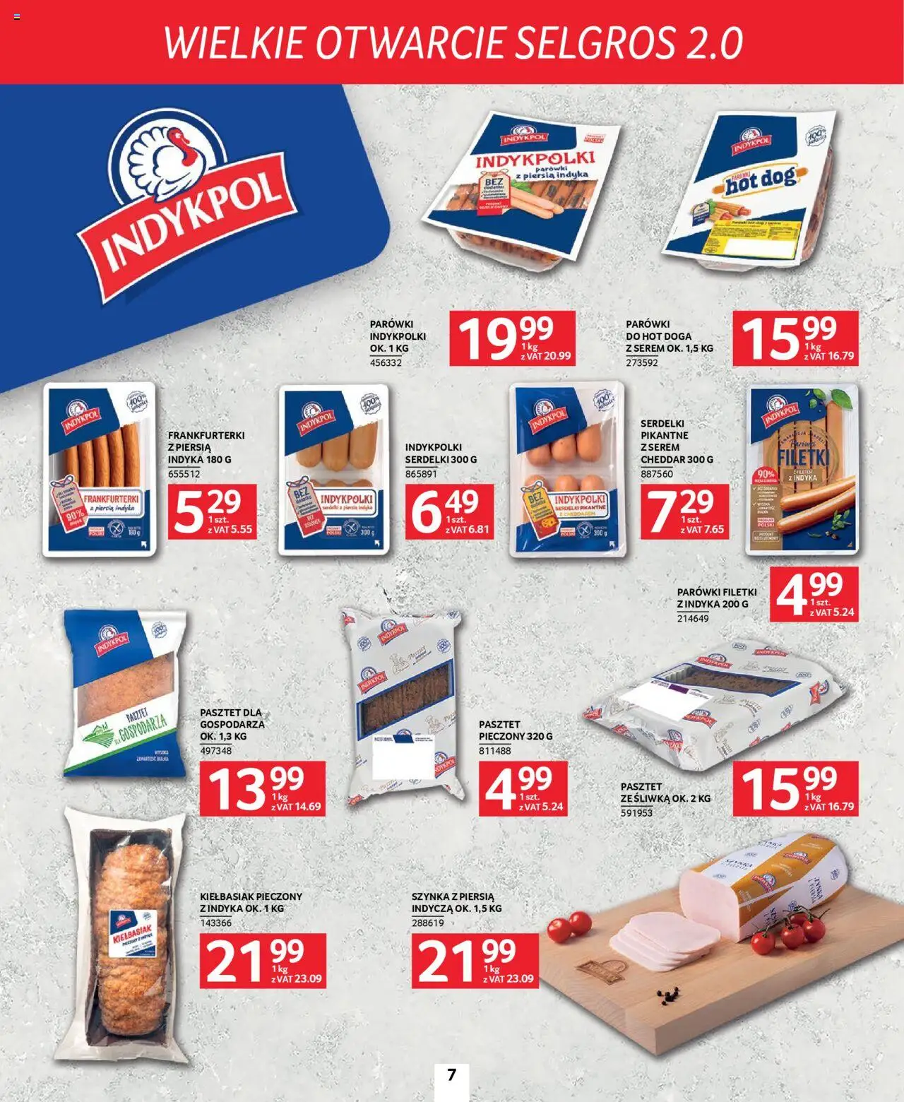Selgros cash&carry Gazetka - Poznań markowe produkty od 09.10.2025 | Strona: 7 | Produkty: Frankfurterki, Parówki, Szynka, Cheddar