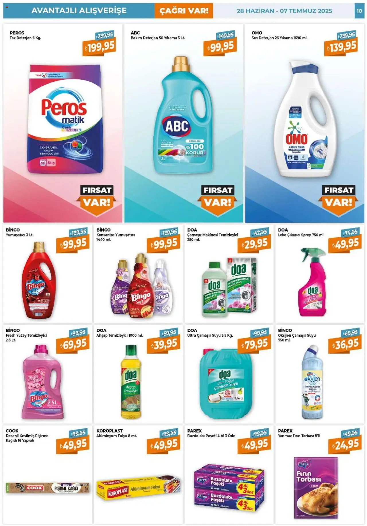 Çağrı Market Katalog - 28.06.2025 tarihinden itibaren geçerlidir | Sayfa: 10 | Ürünler: Deterjan, Yüzey temizleyici, Buzdolabı, Fırın