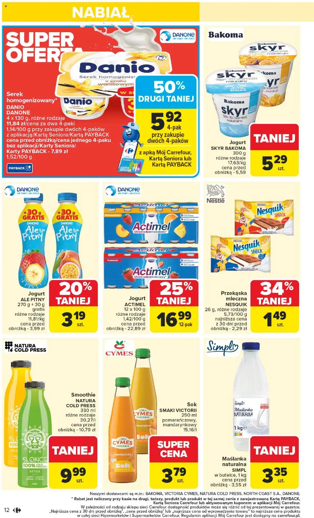 Carrefour Gazetka od 22.09.2025 | Strona: 14 | Produkty: Cytryna, Serek, Smoothie, Jogurt