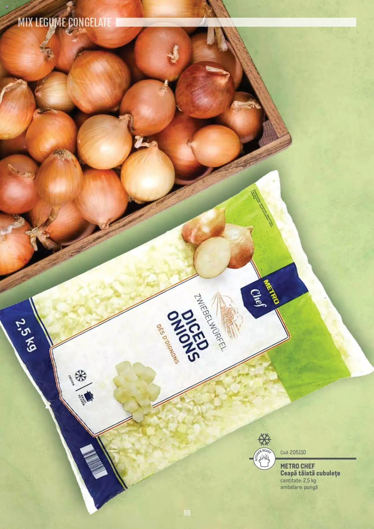 Noul catalog Metro – valabil de la 14.11.2024 | Pagină: 98 | Produse: Pungă, Ceapă, Legume
