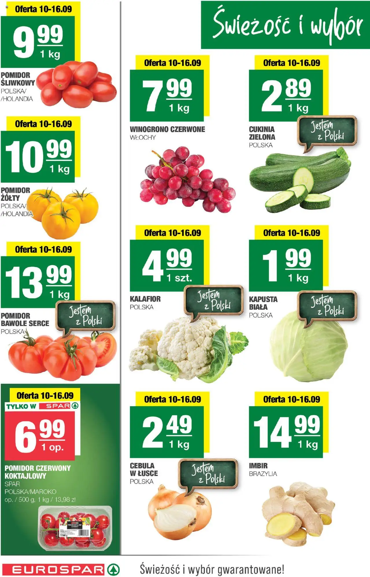 Spar Gazetka - Eurospar od 10.09.2025 | Strona: 2 | Produkty: Kapusta, Kalafior, Imbir, Cukinia