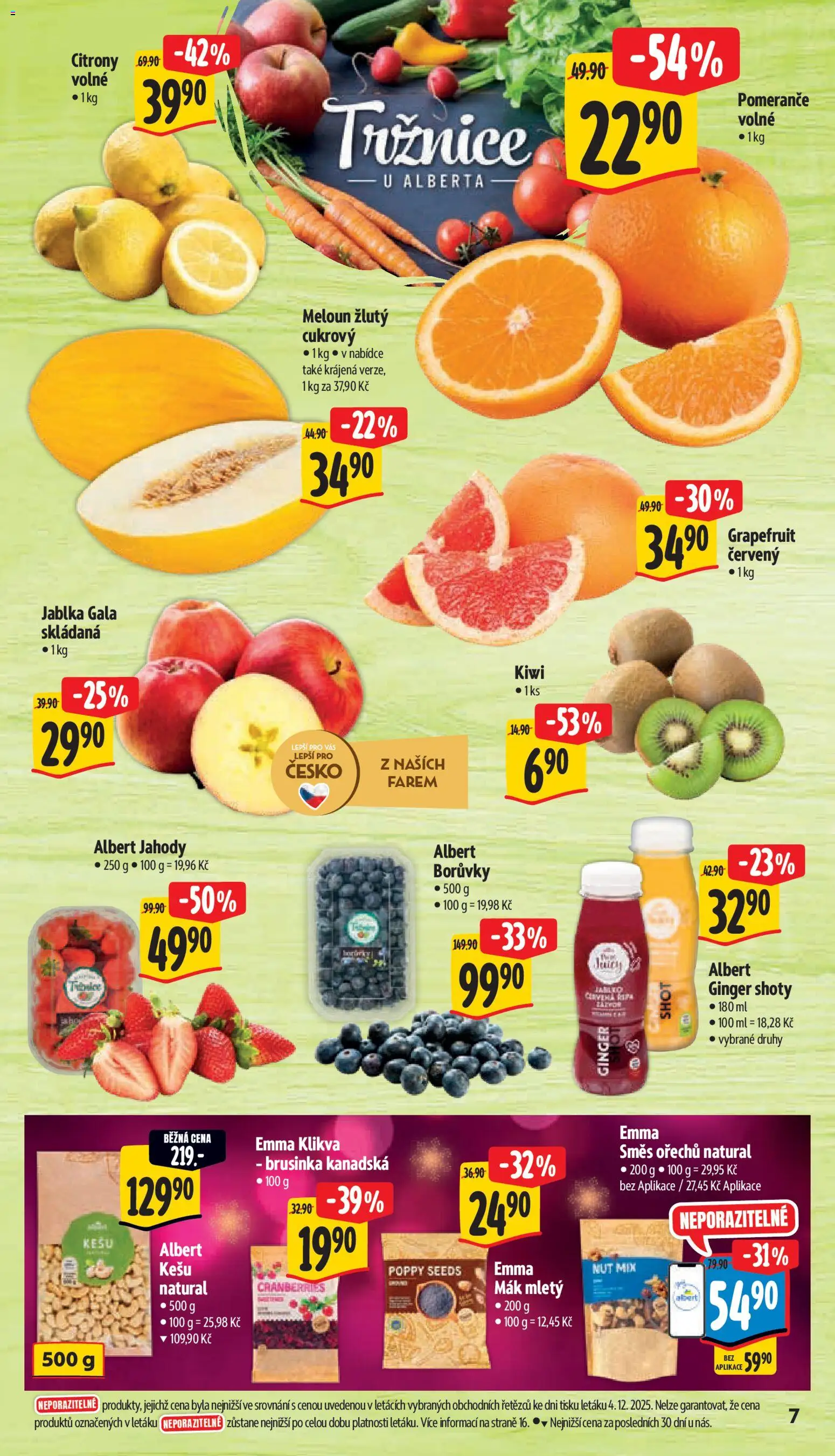 Albert leták - Supermarket od 10.12.2025 | Strana: 12 | Produkty: Jahody, Mák mletý, Citróny, Meloun žlutý