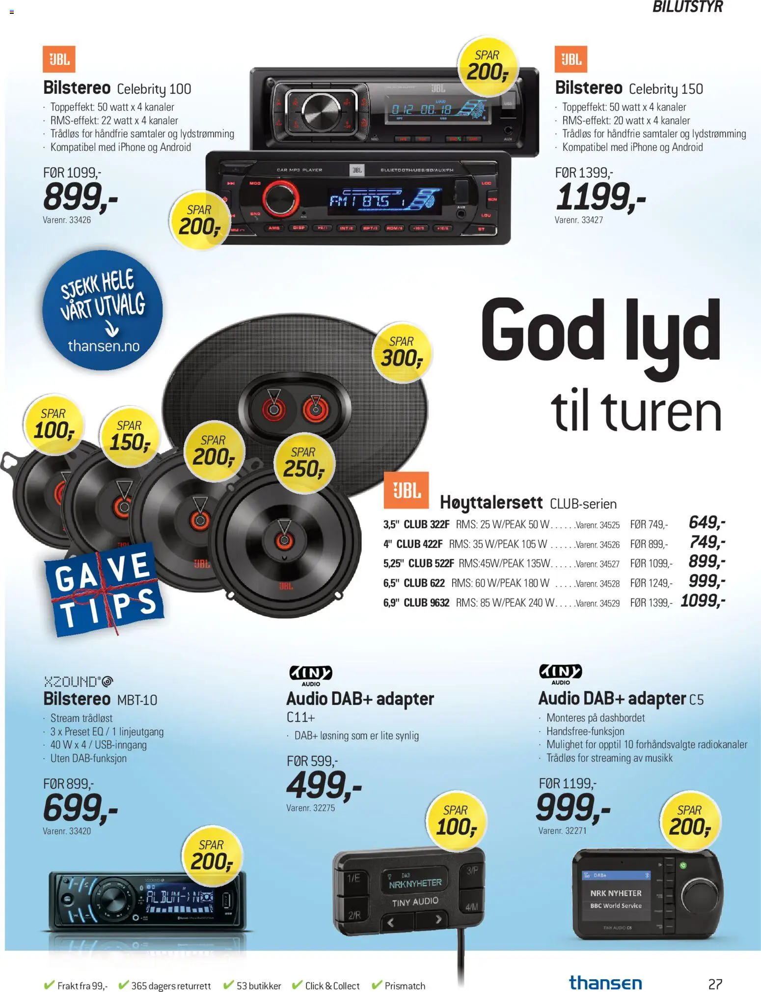 {H1} | Side: 27 | Produkter: Lyd, Mp3, Adapter, Суміш дитяча