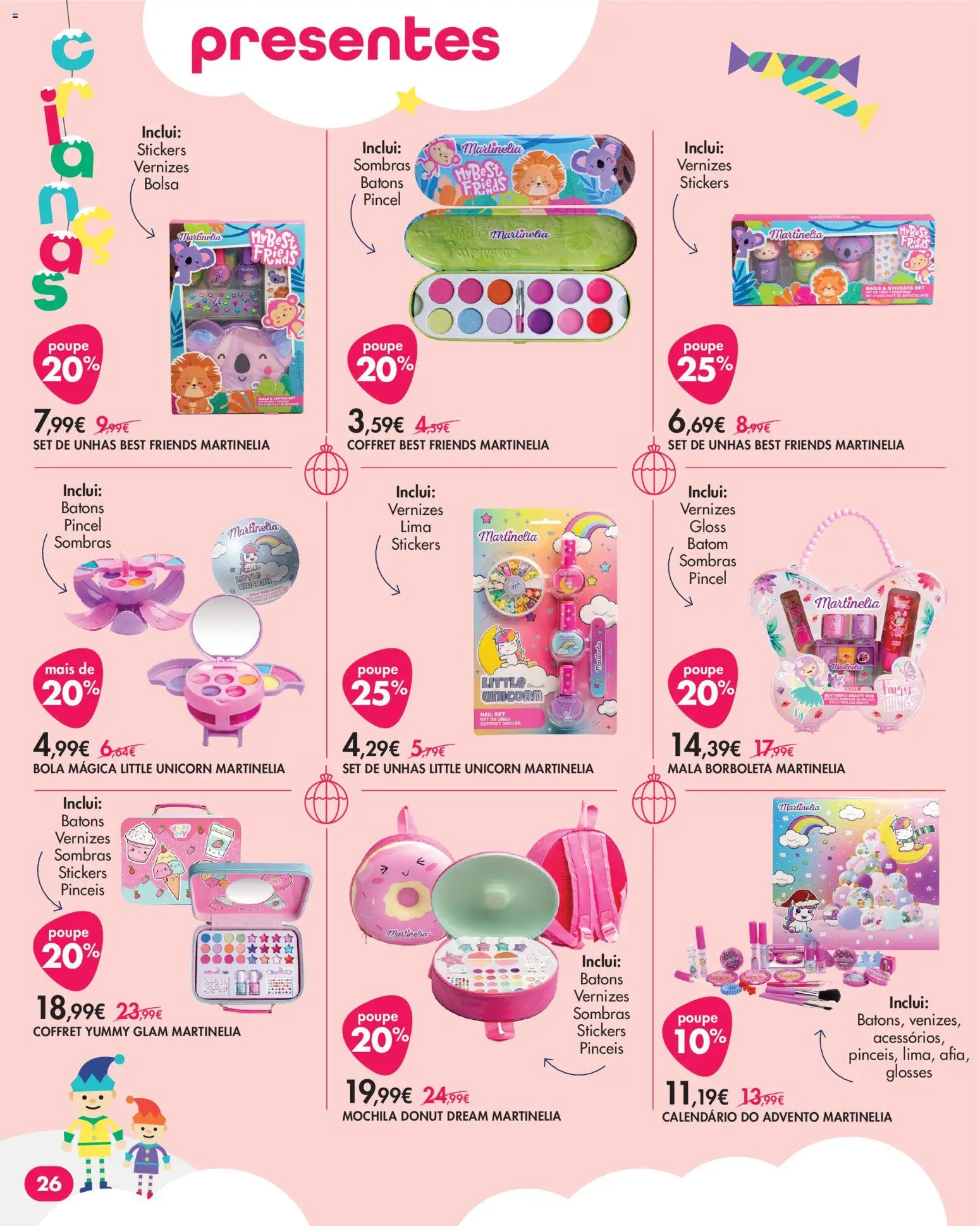 Pingo Doce Bem Estar Natal Lojas │ válido de 18.11.2025 | Página: 26 | Produtos: Bolsa, Pincel, Batom, Sombras