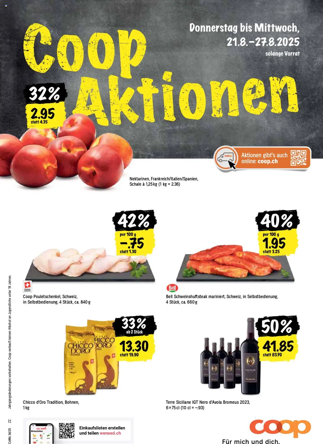 Coop Aktionen ab 21.08.2025 | Seite: 1 | Produkte: Nektarinen