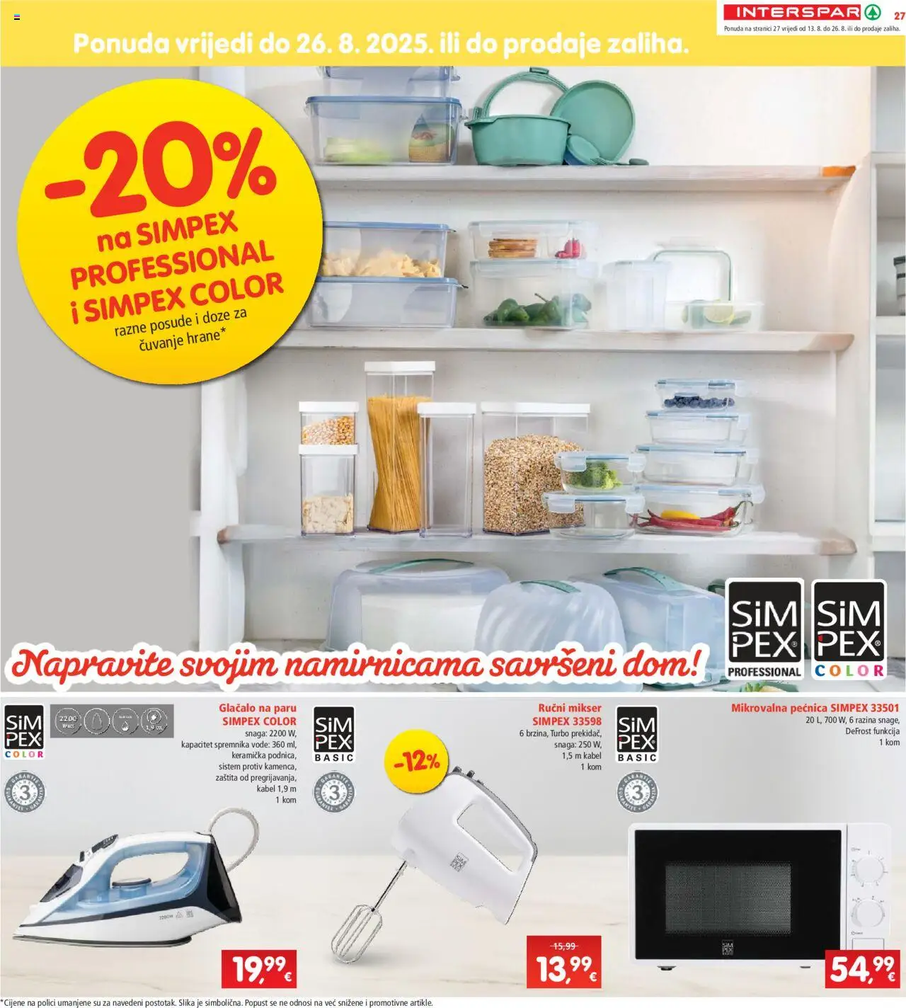 Interspar katalog | vrijedi od 13.08.2025 | Stranica: 27 | Proizvodi: Mikser, Kabel, Pećnica, Mikrovalna pećnica