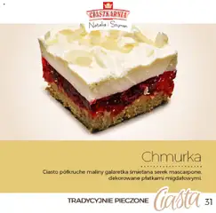 Pogląd oferty "Ciasto jogurtowe, Ciasto biszkoptowo-tłuszczowe zdobione nadzieniem śliwkowym, posypane kruszonką." - ważna od 04.06.2025 | Strona: 31 | Produkty: Ciasto