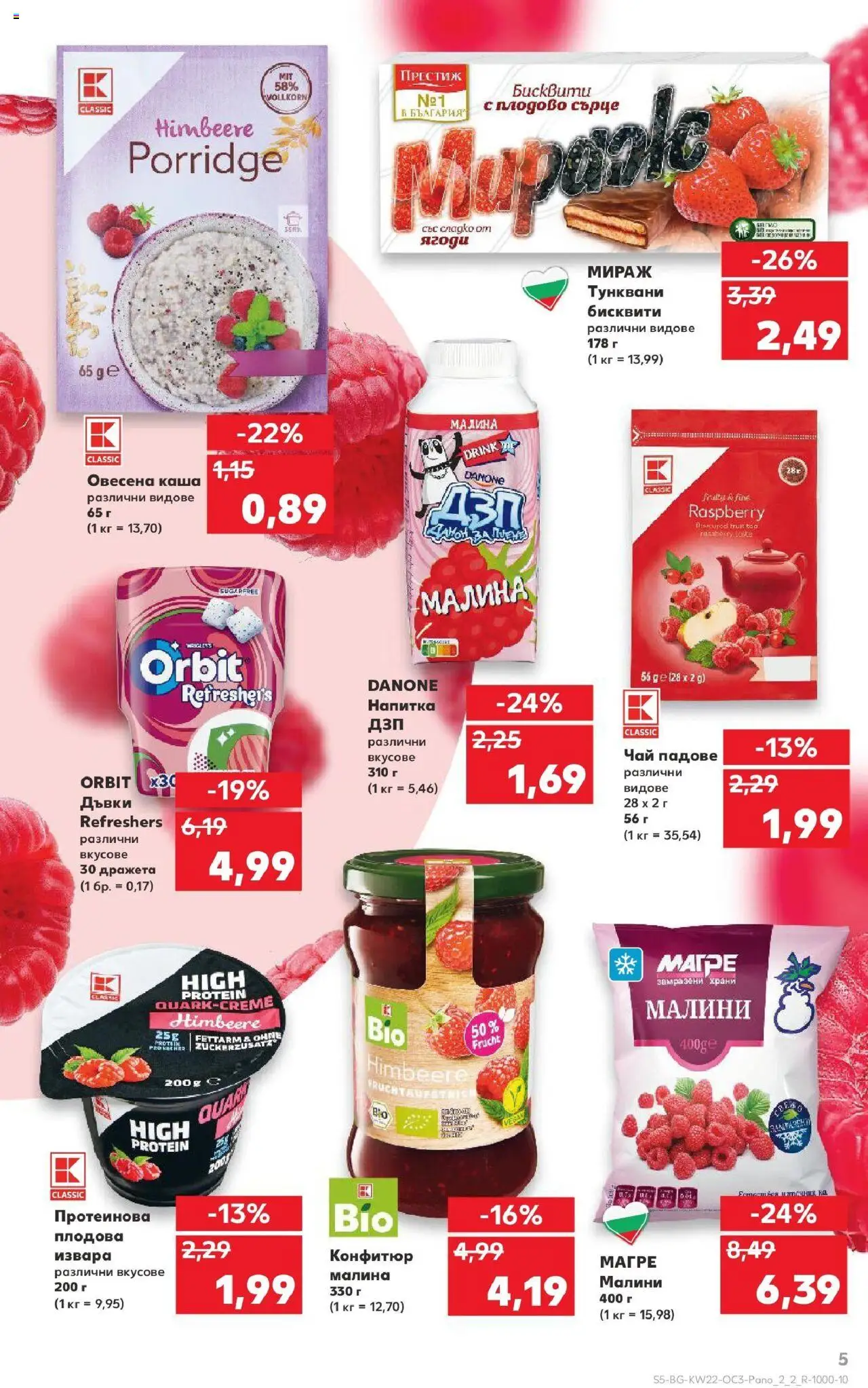  | Страница: 5 | Продукти: Чай, Извара, Малина, Бисквити