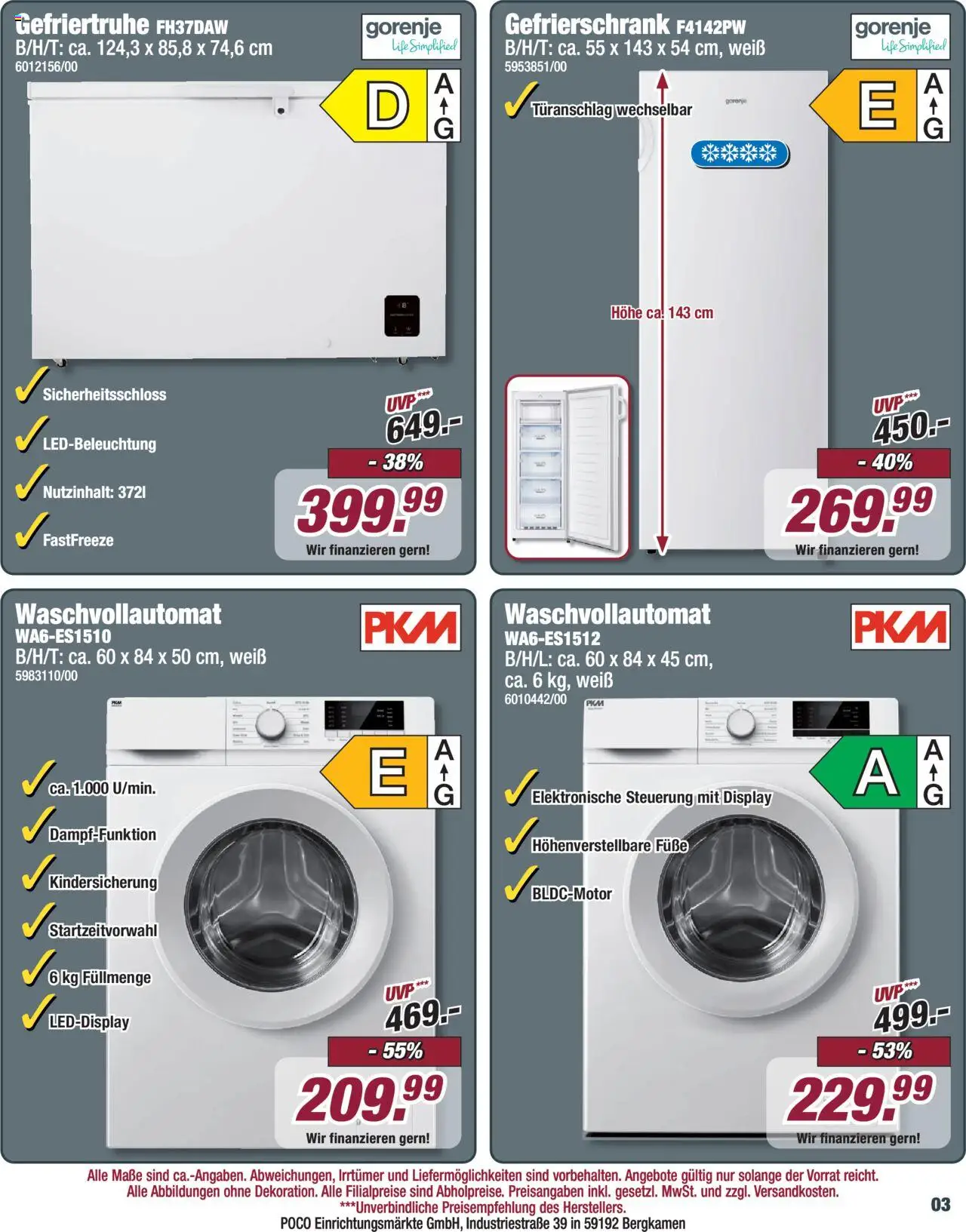 Poco Onlineprospekt - gültig ab dem 01.08.2025 | Seite: 3 | Produkte: Gorenje, Gefrierschrank, Gefriertruhe
