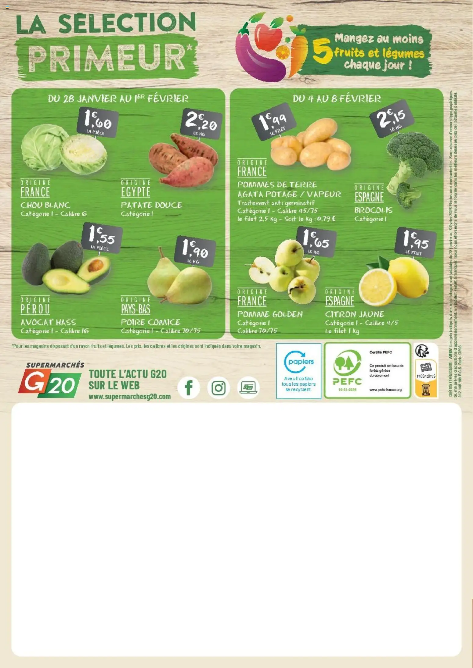 {H1} | Page: 20 | Produits: Avocat, Citron, Patate douce, Pommes