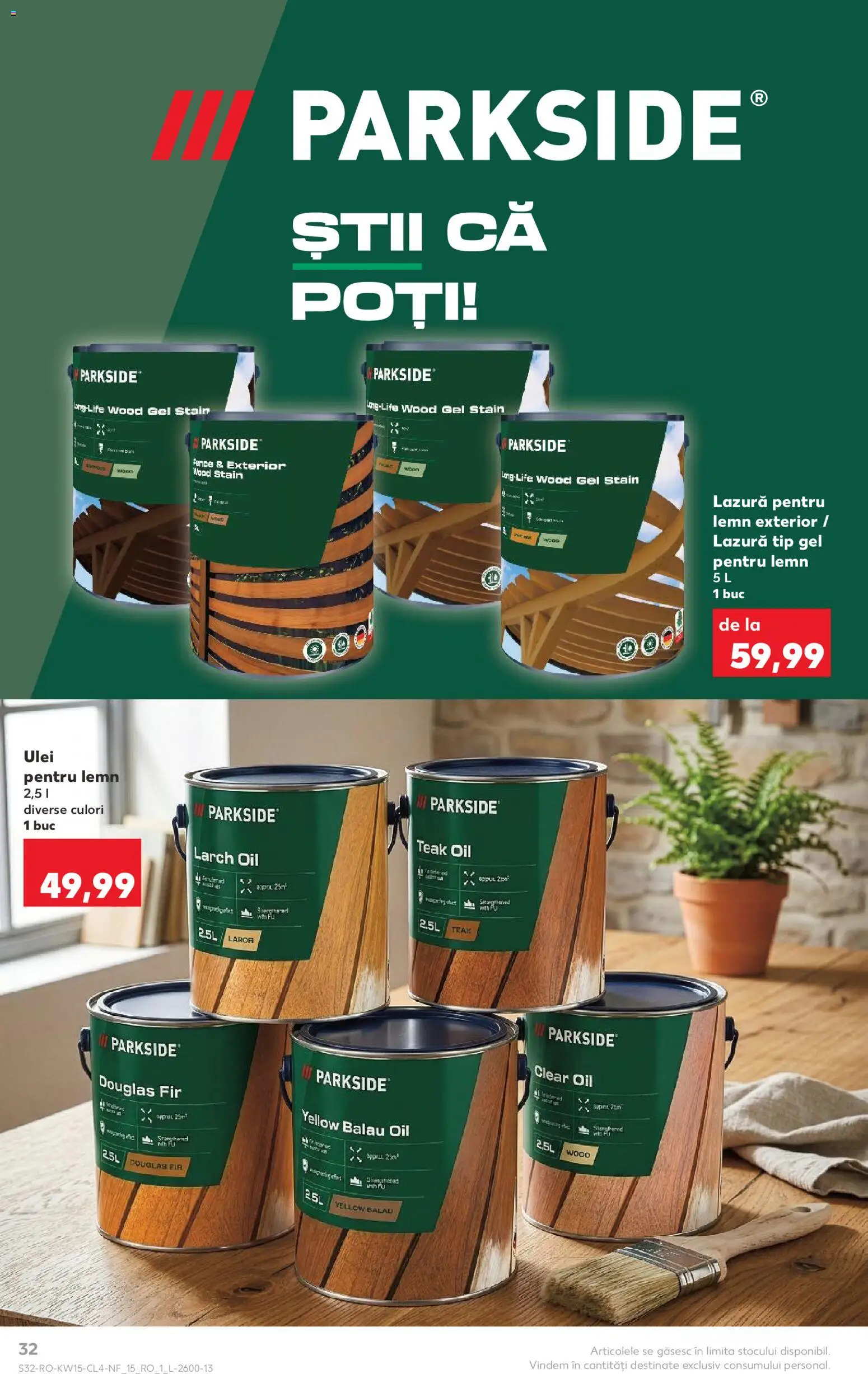 Noul catalog Kaufland – valabil de la 08.04.2026 | Pagină: 32 | Produse: Ulei, Lazură