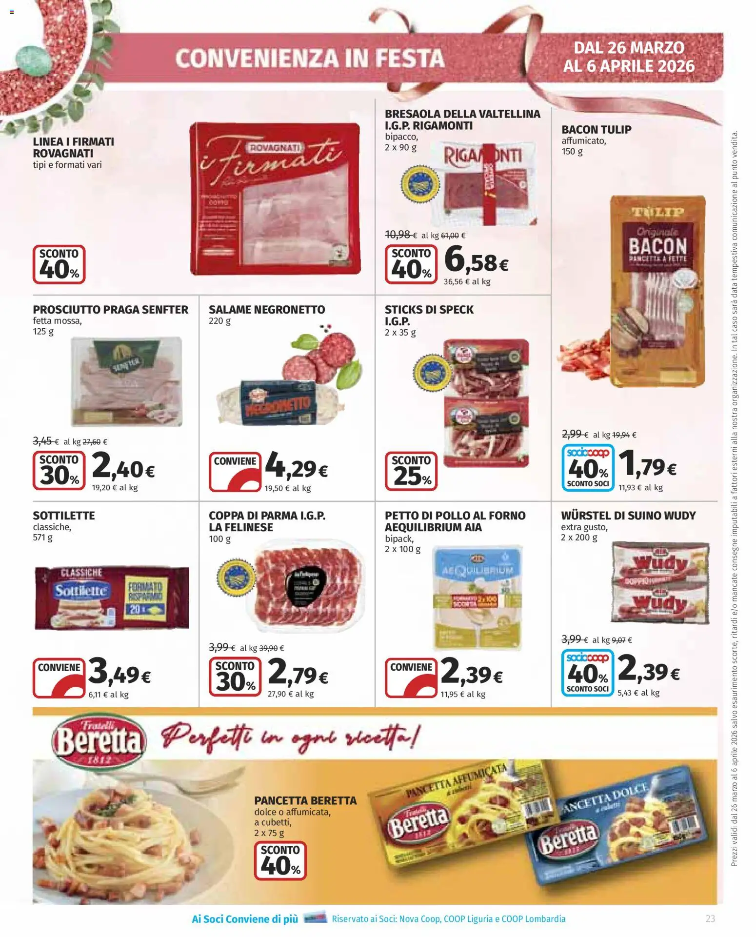Volantino Ipercoop del 26.03.2026 | Pagina: 23 | Prodotti: Salame, Bresaola, Pancetta, Forno