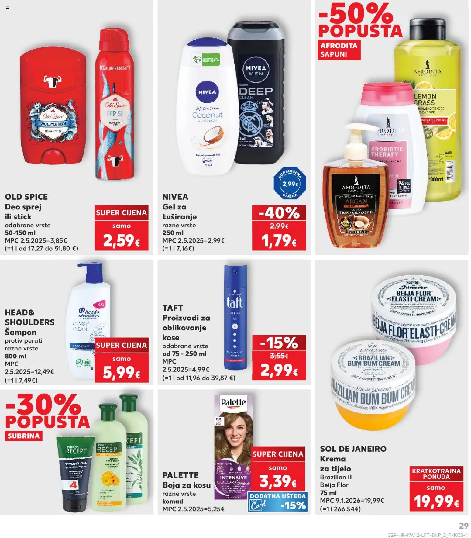 Kaufland katalog | vrijedi od 18.03.2026 | Stranica: 29 | Proizvodi: Šampon, Gel za tuširanje, Krema, Old Spice