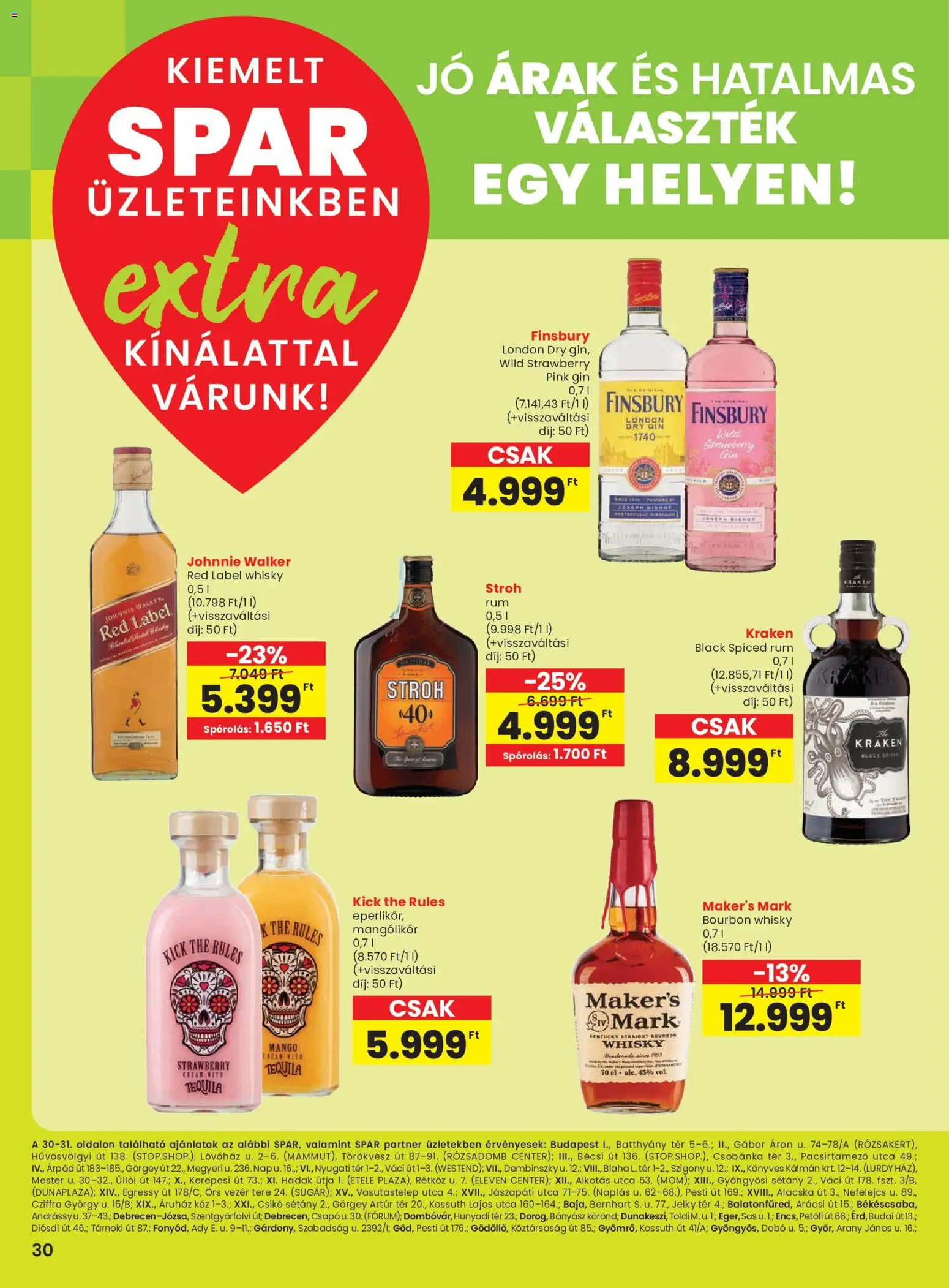 Spar akciós ujság - amely érvényes a következő dátumtól: 04.12.2025 | Oldal: 7 | Termékek: Rum, Bourbon whisky, Whisky, Mangó