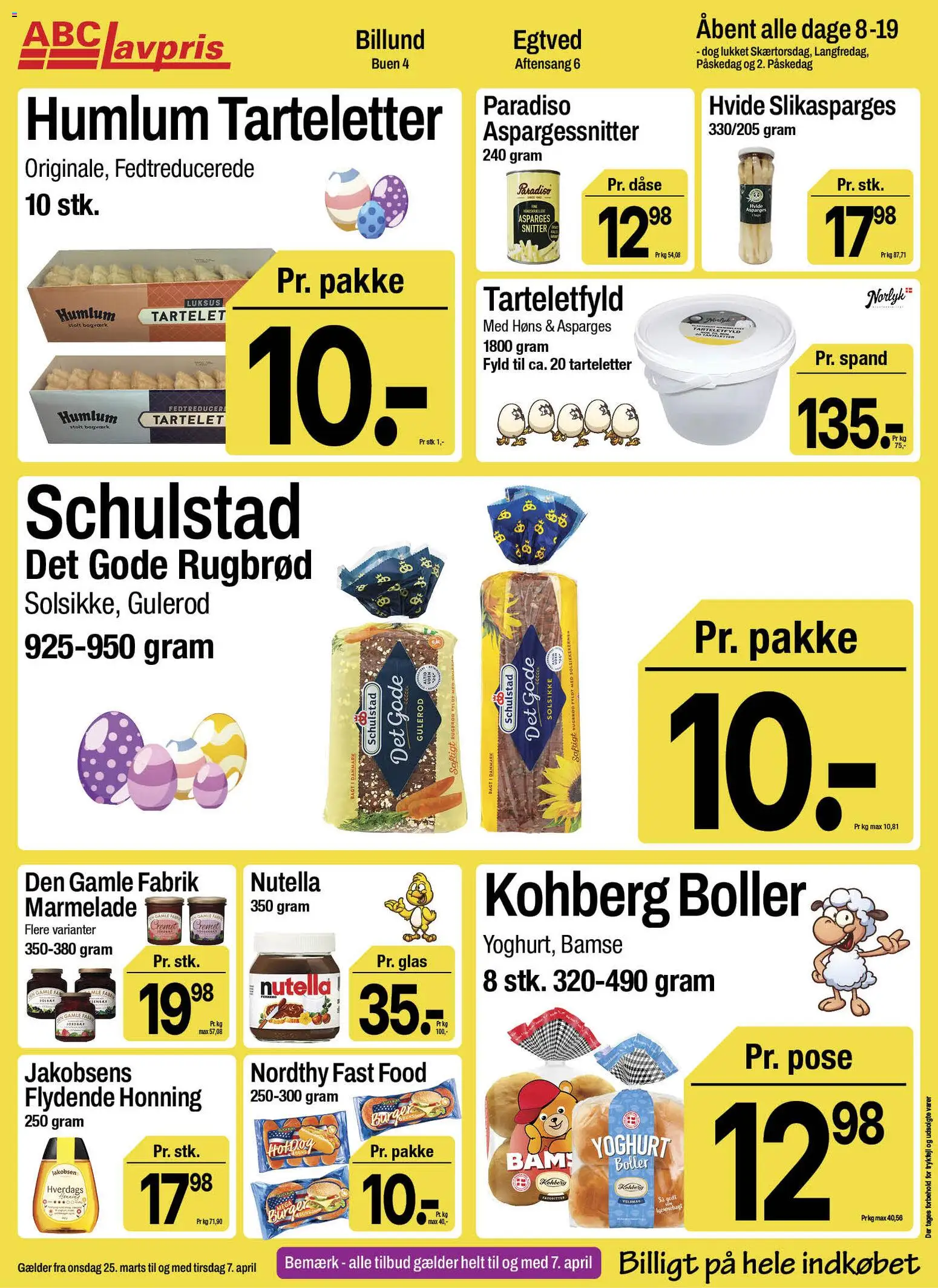 Abc Lavpris tilbudsavis – gyldig fra 25.03.2026 | Side: 4 | Produkter: Yoghurt, Rugbrød, Honning, Aspargessnitter