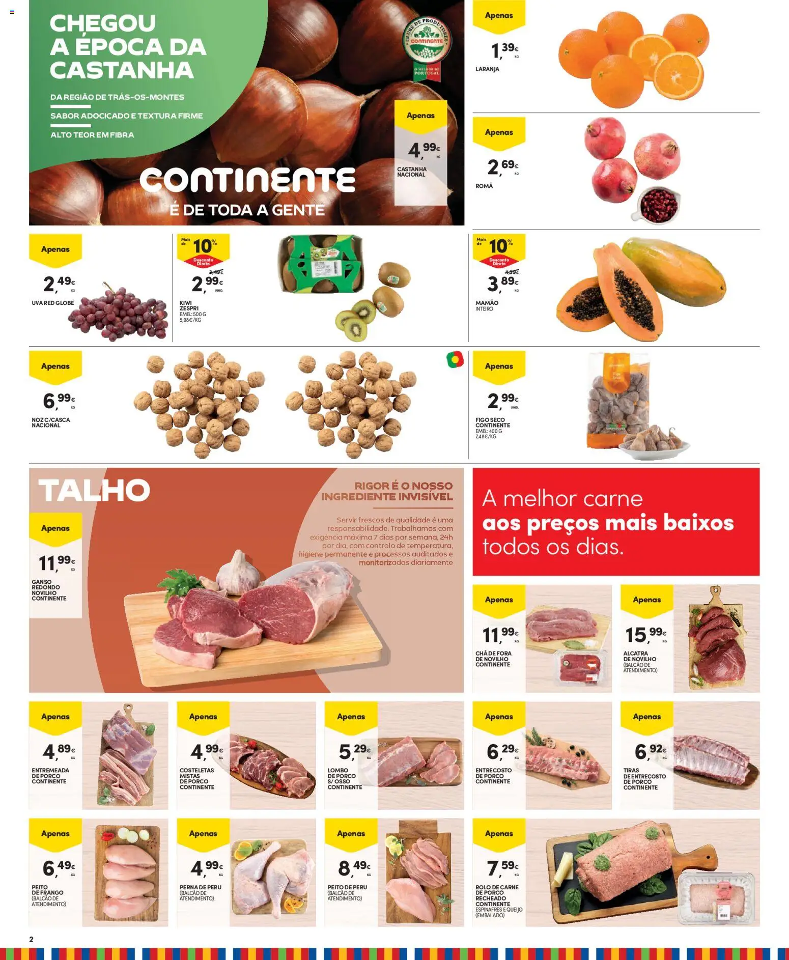 Continente - Madeira │ válido de 11.11.2025 | Página: 2 | Produtos: Espinafres, Frango, Peru, Chá