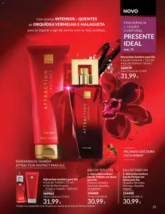 Pré-visualização Attraction Instinct Eau de Toilette em Spray para Ele, Eau de Toilette para Ele Pimenta Vermelha. Patchouli. Baunilha Amadeirada. 75 ml válido de 01.10.2025 | Página: 35