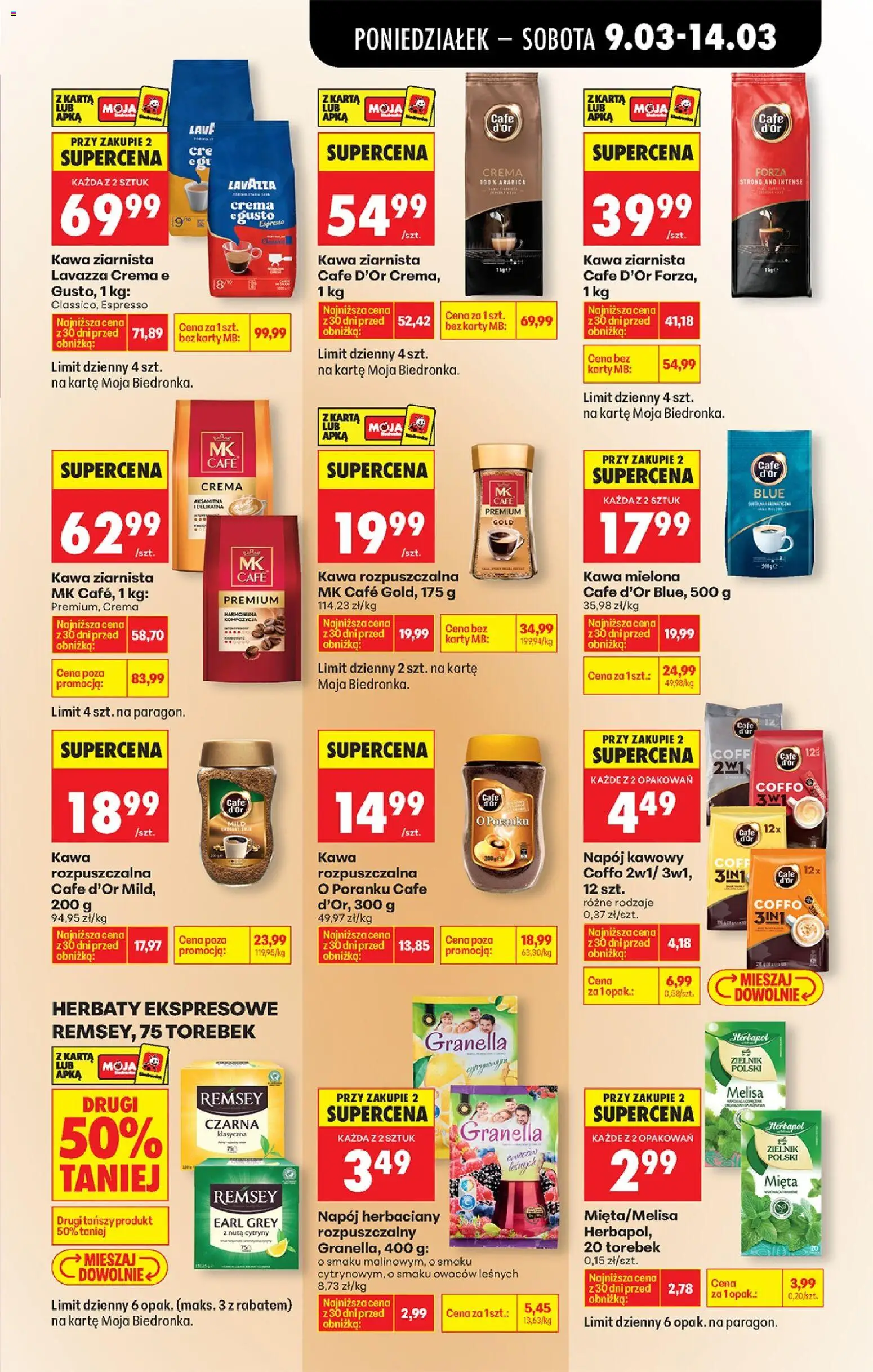 Biedronka gazetka od poniedziałku od 09.03.2026 | Strona: 53 | Produkty: Karta, Kawa ziarnista Lavazza, Kawa ziarnista, Kawa