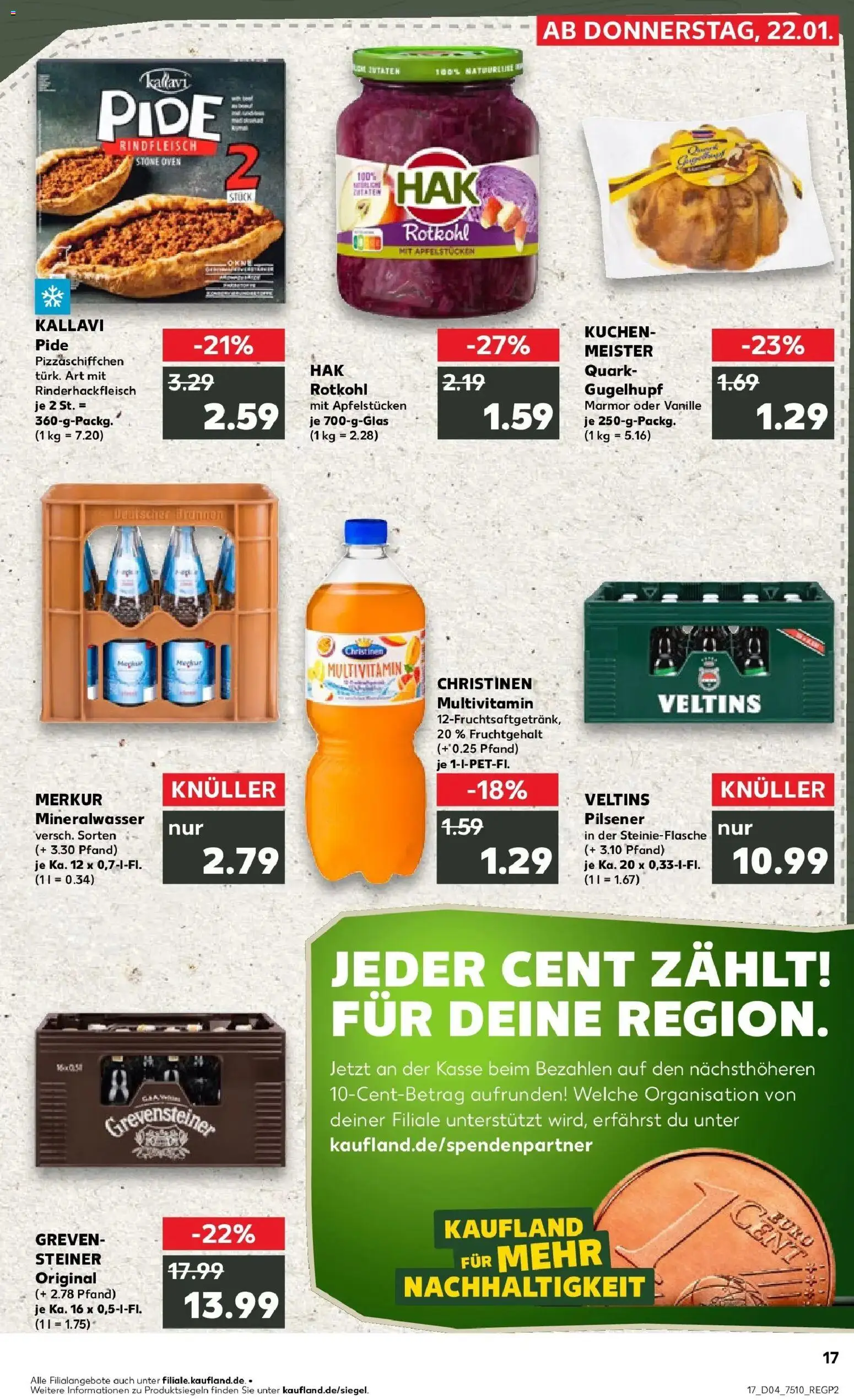 Kaufland prospekt Rheda-Wiedenbrück	 – gültig ab 22.01.2026 | Seite: 2 | Produkte: Quark, Mineralwasser, Pizza, Veltins