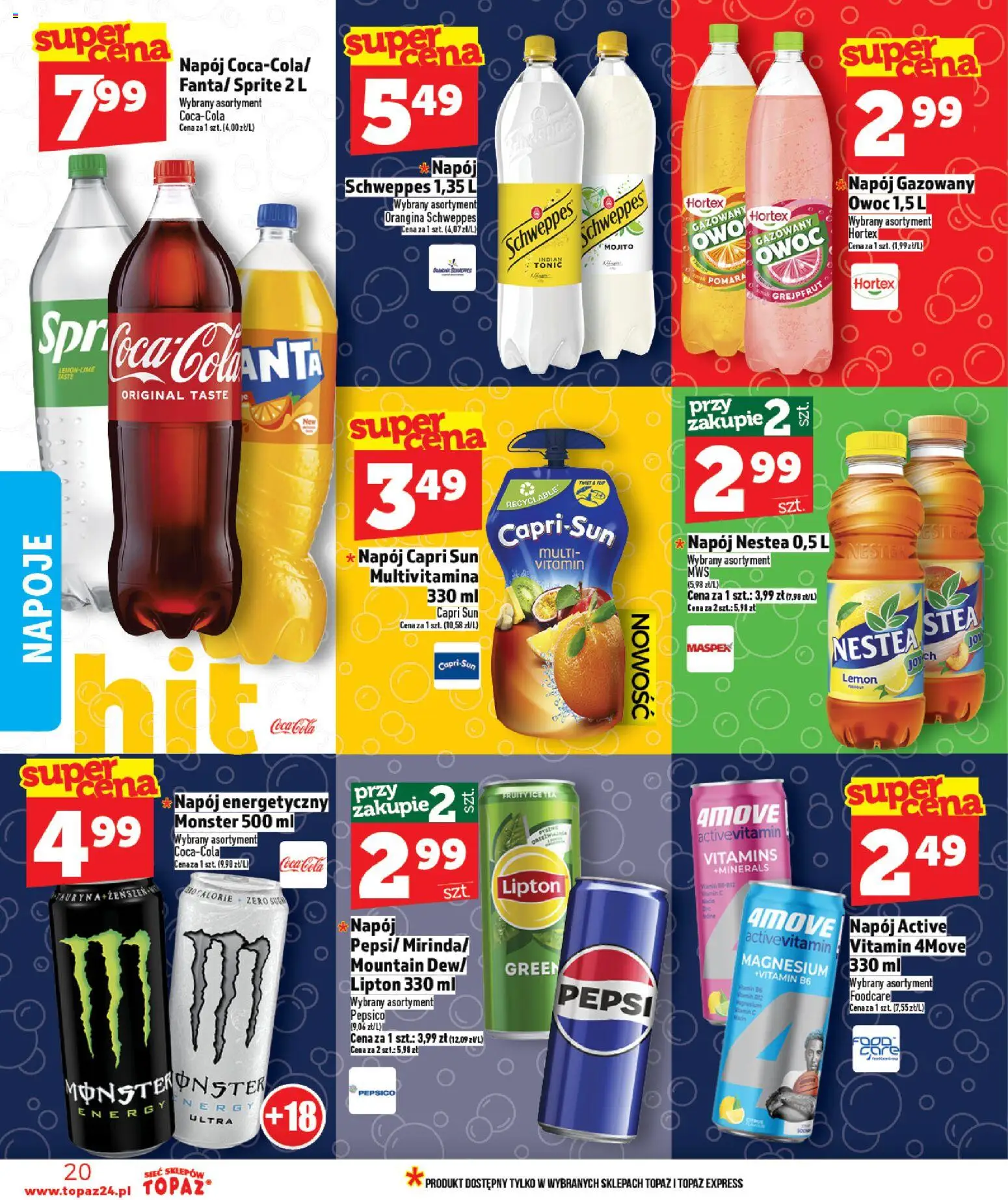 Topaz Gazetka od 05.02.2026 | Strona: 20 | Produkty: Ice Tea, Napoje, Pepsi, Grejpfrut