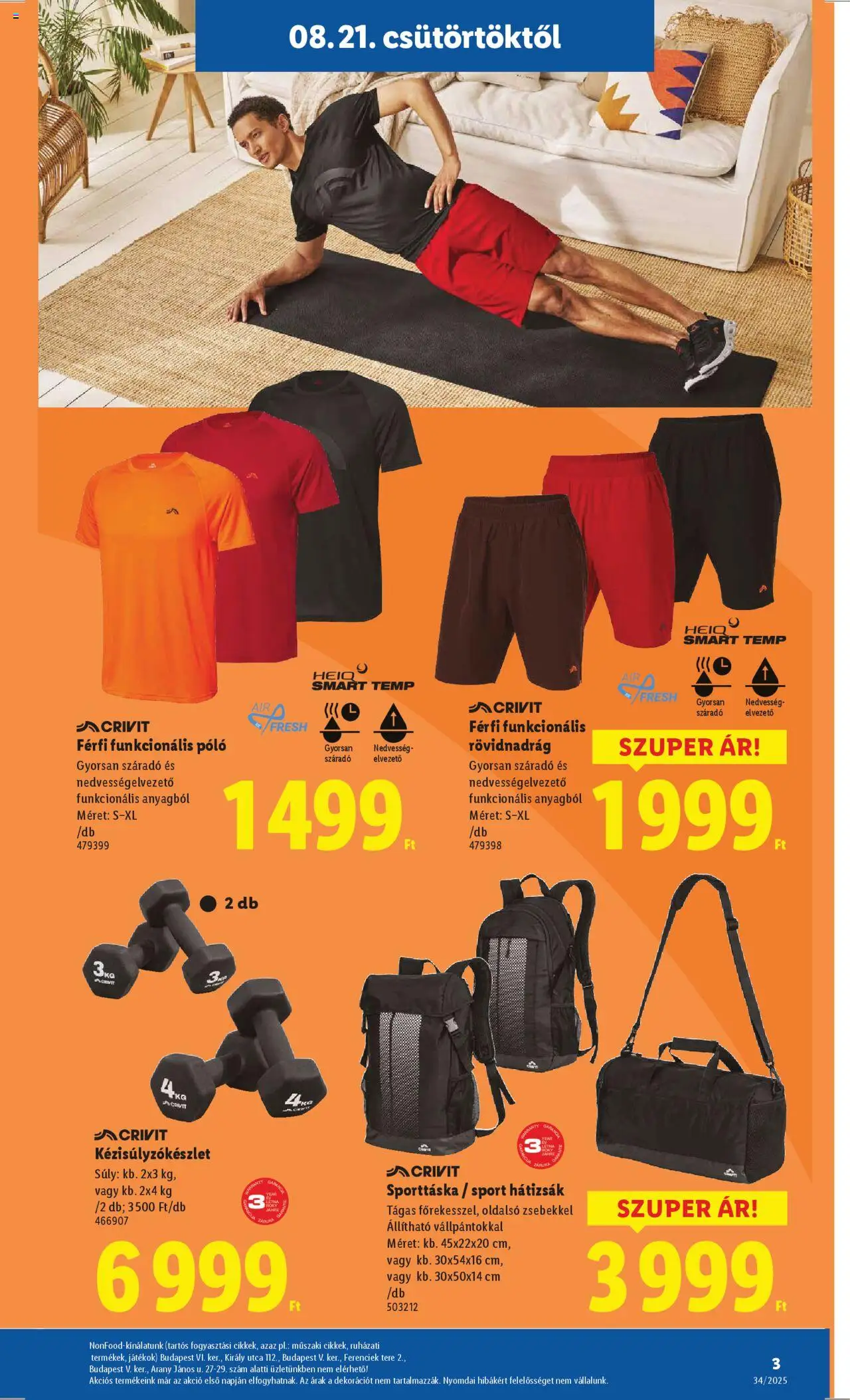 Lidl akciós ujság - amely érvényes a következő dátumtól: 21.08.2025 | Oldal: 3 | Termékek: Hátizsák, Játékok, Rövidnadrág