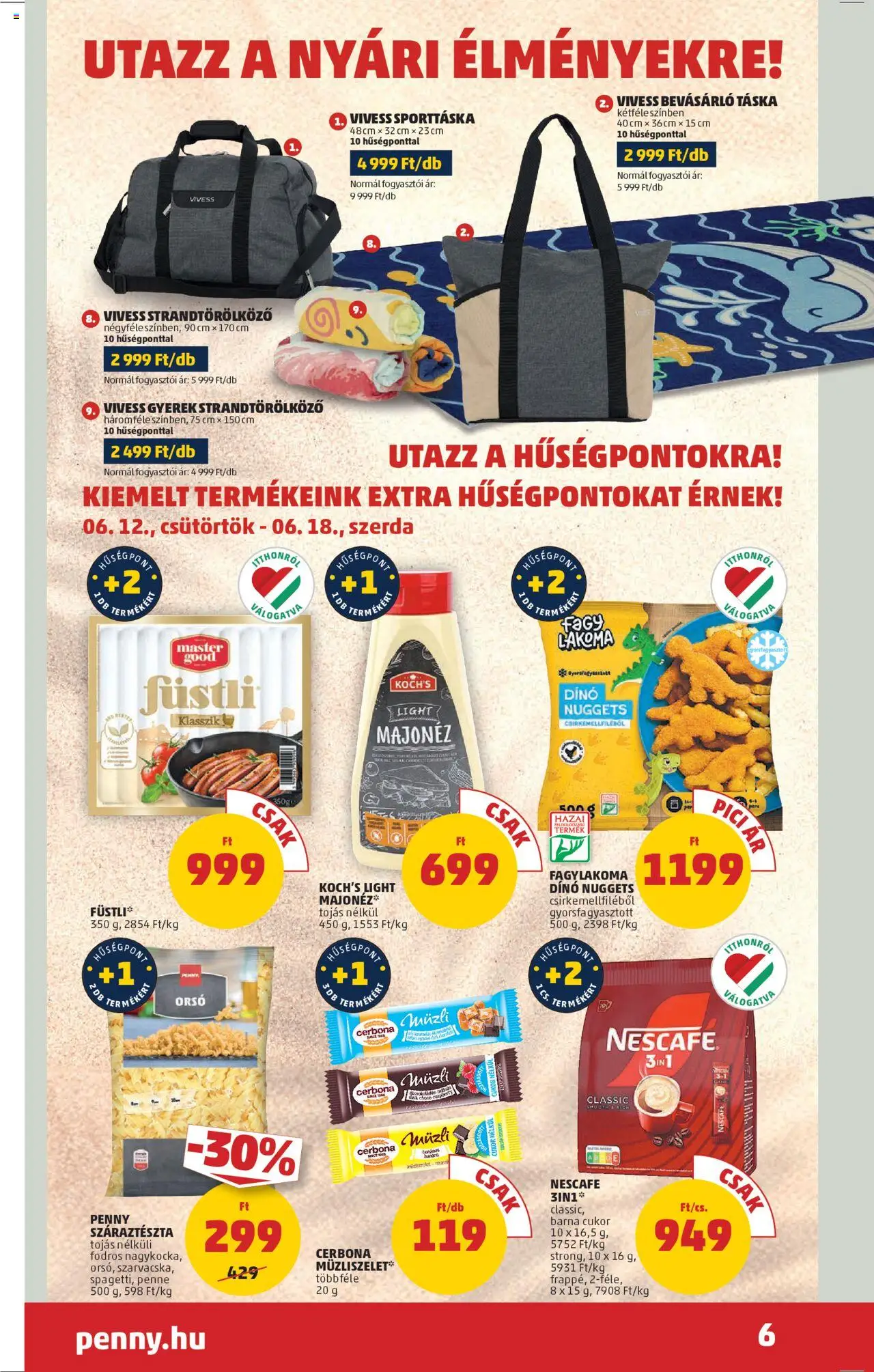 PENNY akciós ujság - amely érvényes a következő dátumtól: 12.06.2025 | Oldal: 8 | Termékek: Nescafé, Penne, Tojás, Száraztészta