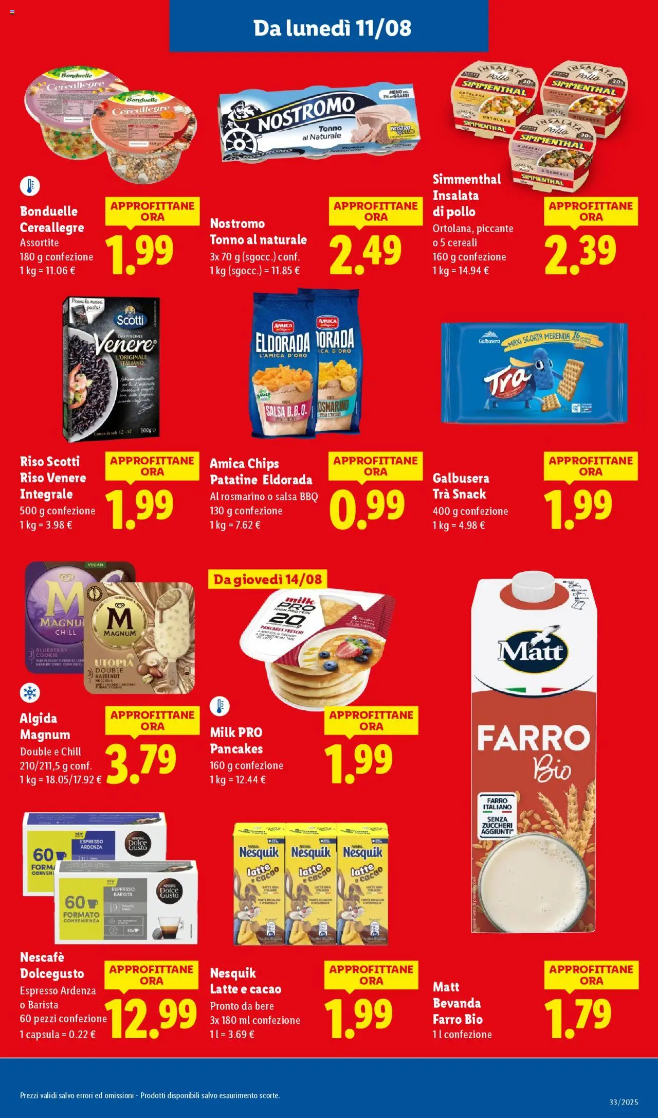 Volantino Lidl del 11.08.2025 | Pagina: 15 | Prodotti: Riso, Patatine, Latte, Pasta